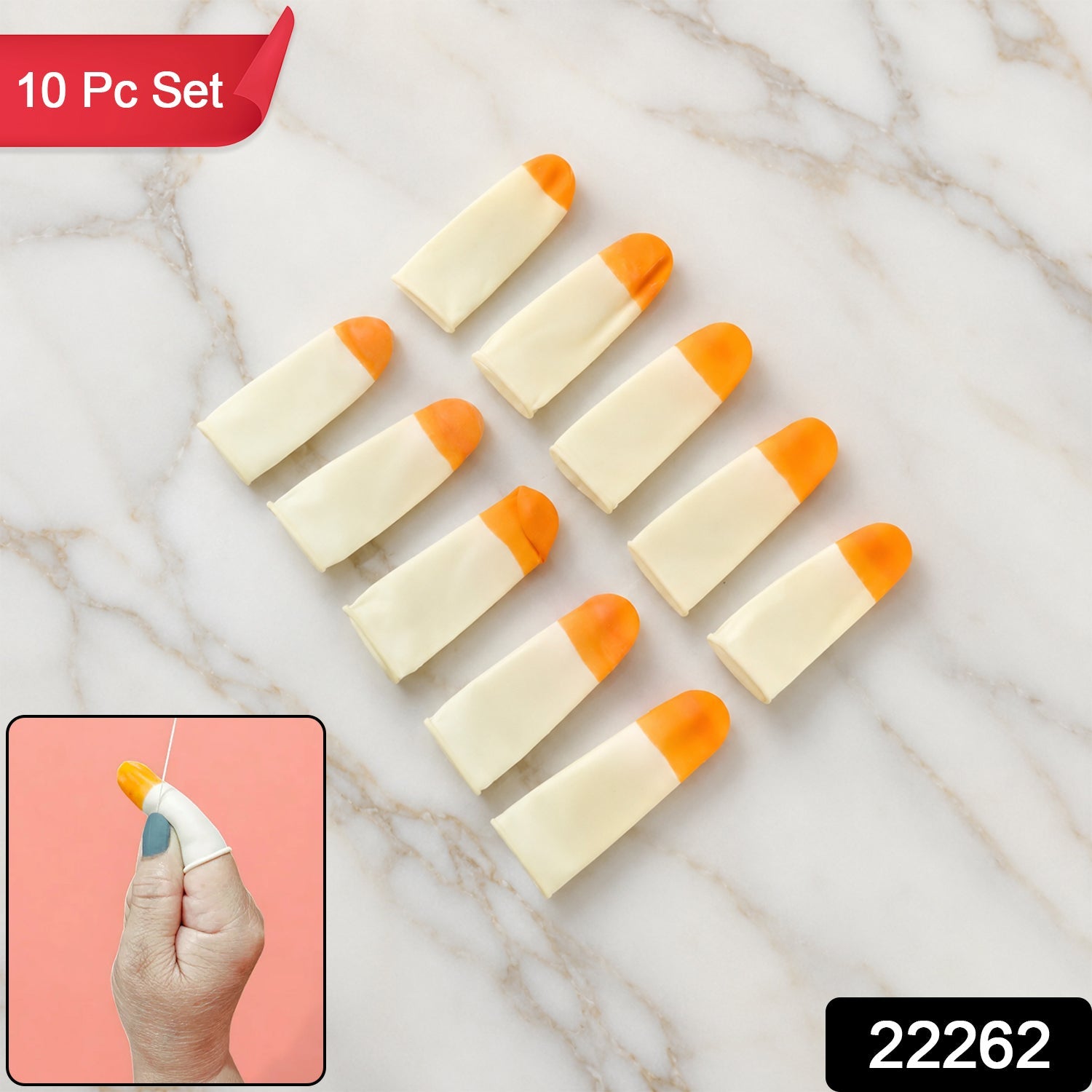 Silicone Finger Protector Caps, Reusable Anti Slip Fingertip Covers (10 Pcs Set) Secondary image