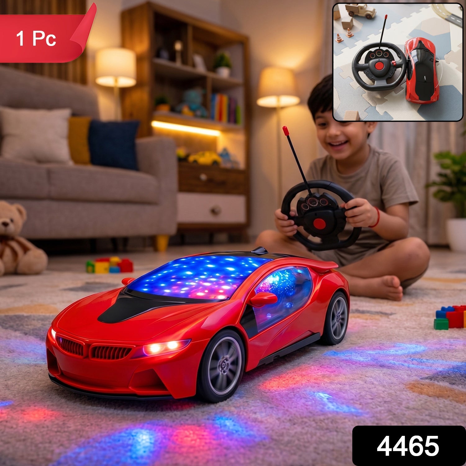 Remote Control Car for Kids – Fast Steering & Lights | Spark Tots Secondary image