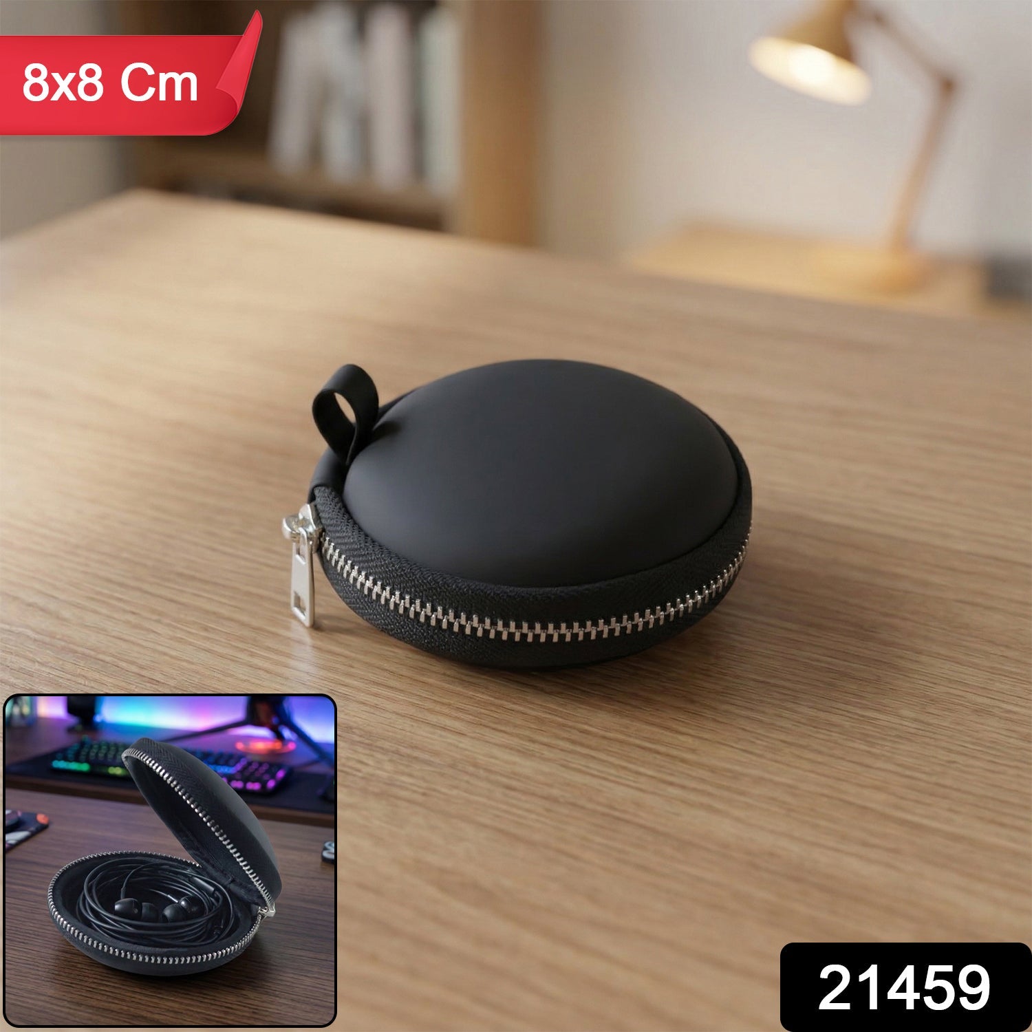 Earphone Carrying Case – Compact Hard Shell with Zipper Closure Secondary image