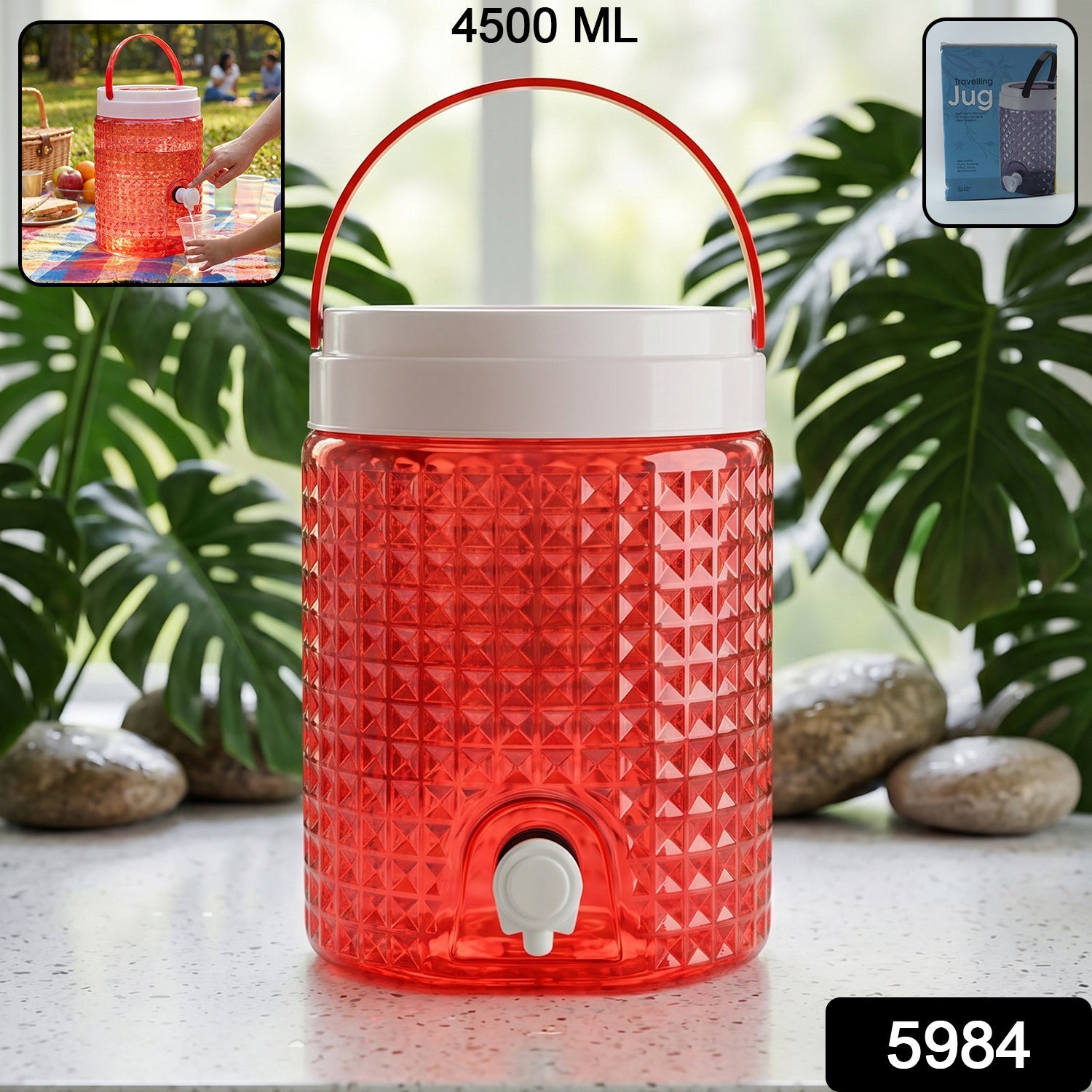 Plastic Water Jug 4.5 Litre – Diamond Cut & Leakproof | ChillPour Secondary image