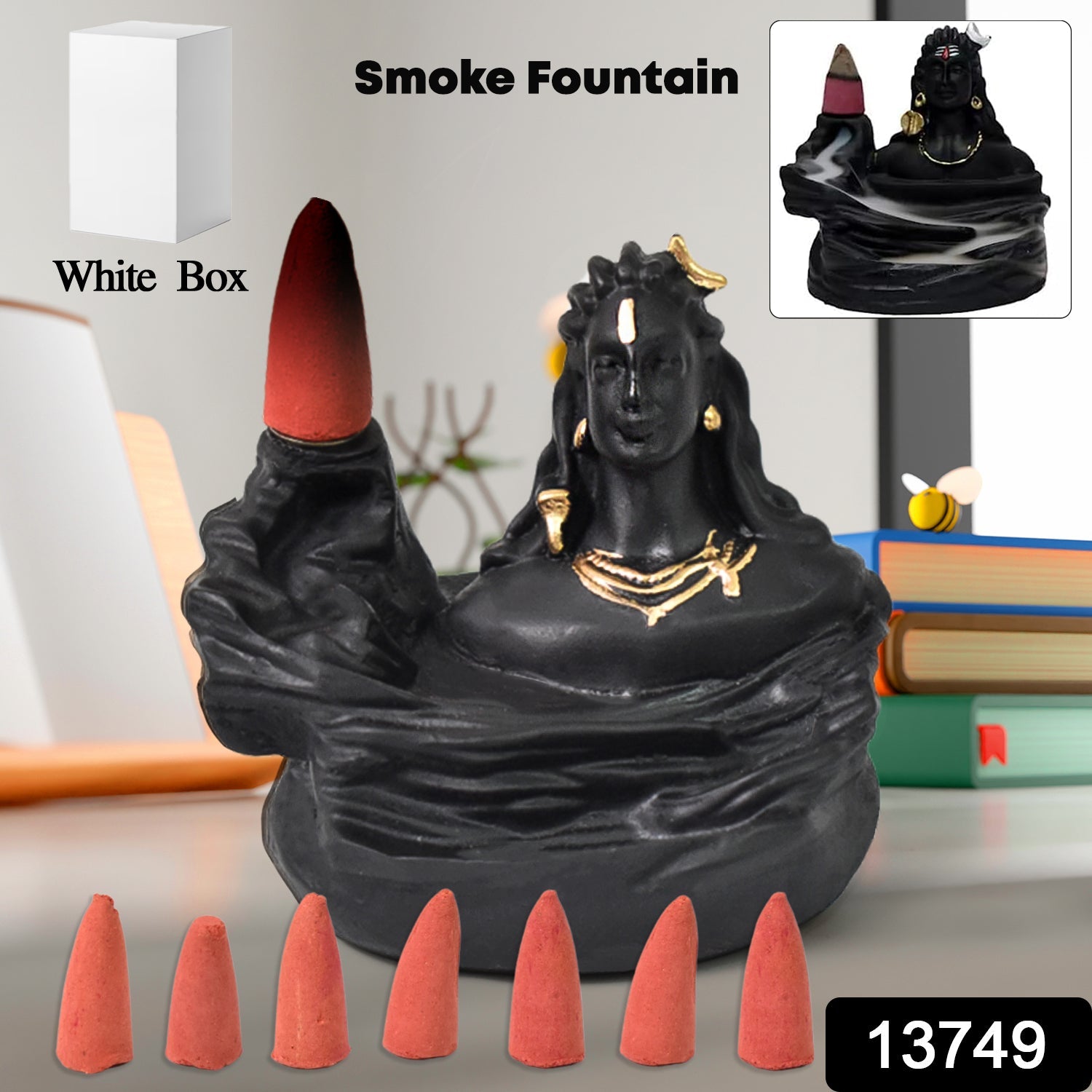 Adiyogi Shiva Backflow Incense Holder – Serene Smoke Fountain | Fixorix Secondary image