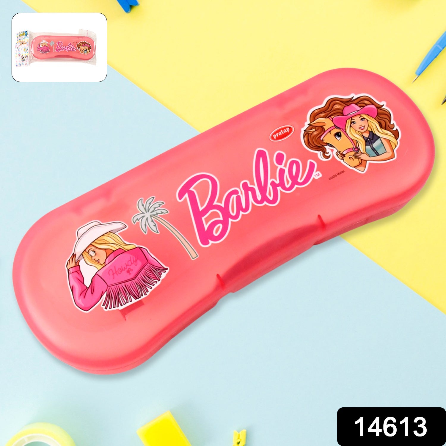 Plastic Compass Box for Kids – Cute Cartoon Dual Tray Organizer Secondary image