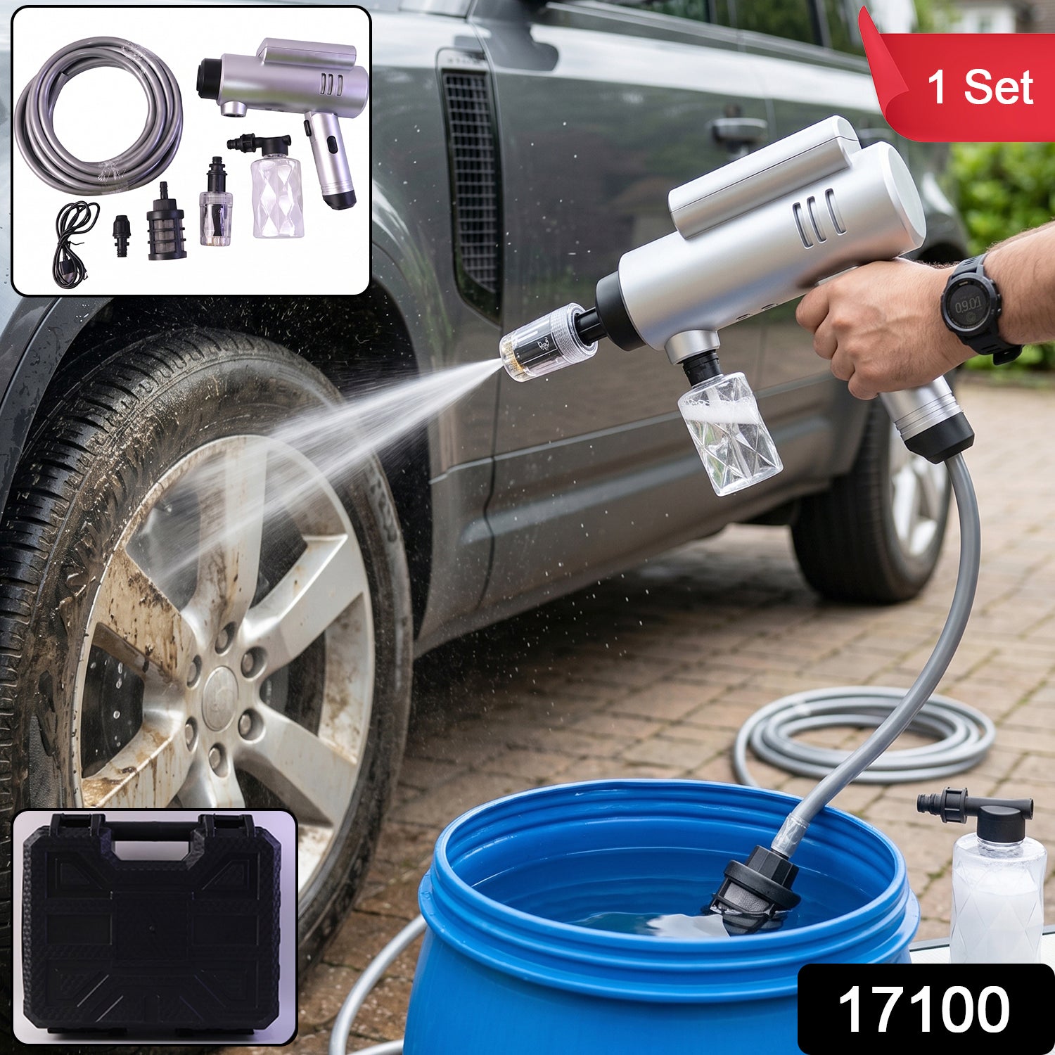 High Pressure Cordless Car Washer Gun Kit – Portable with Hose & Foam Secondary image