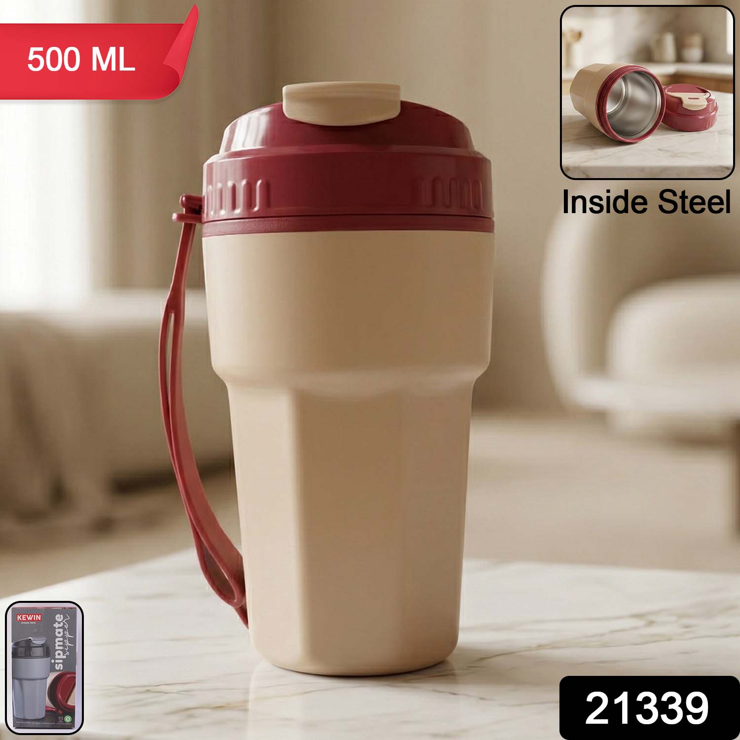 Plastic Sipmate Sipper Bottle 500 ml – Leak-Resistant Flip-Top Lid Secondary image