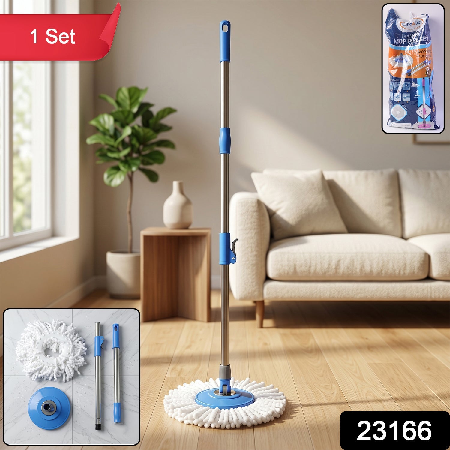 360° Rotate Spin Mop – Effortless Floor Cleaning with Stainless Steel Handle Secondary image