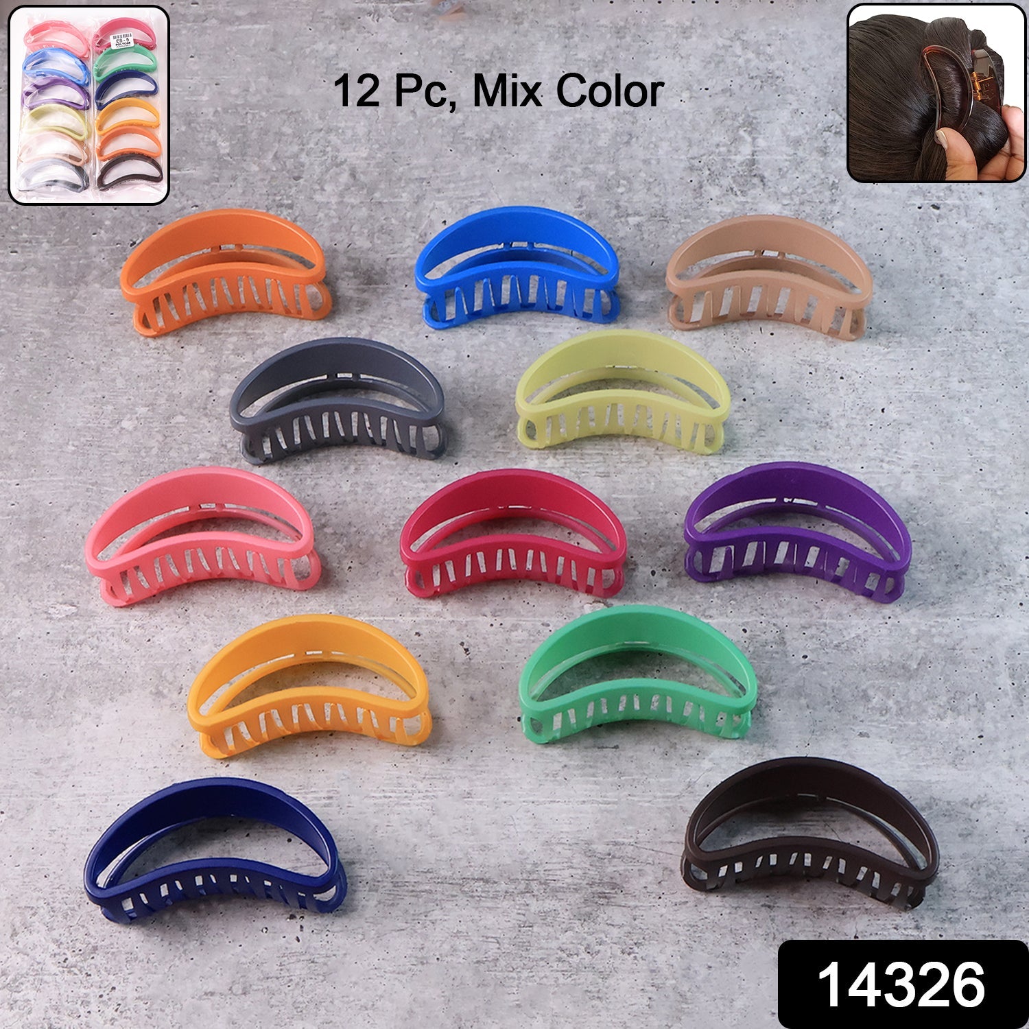 Plastic Hair Clip – Durable Matte Hair Clamp Grip (12 Pc) Secondary image