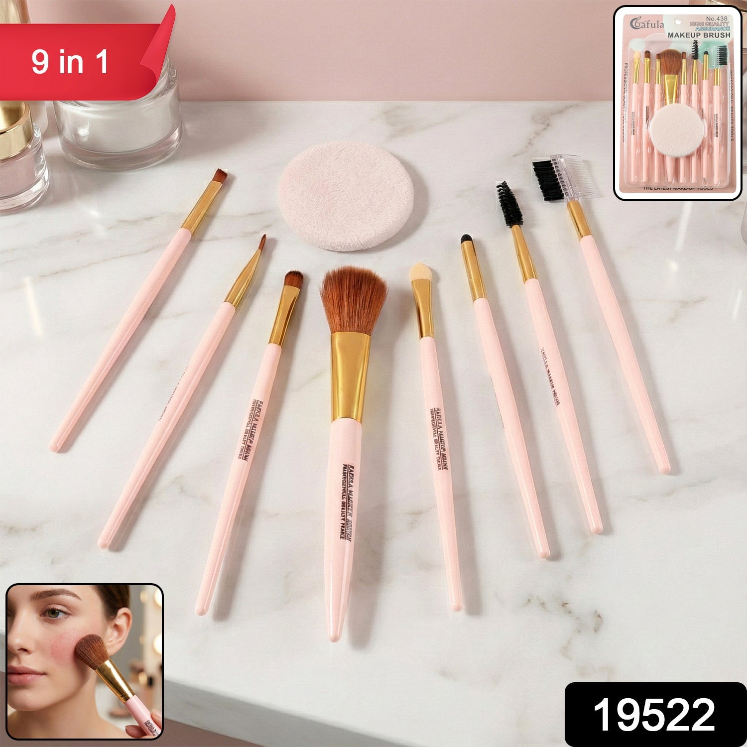 Professional Makeup Brush Set 9-in-1 – Complete Face & Eye Kit Secondary image