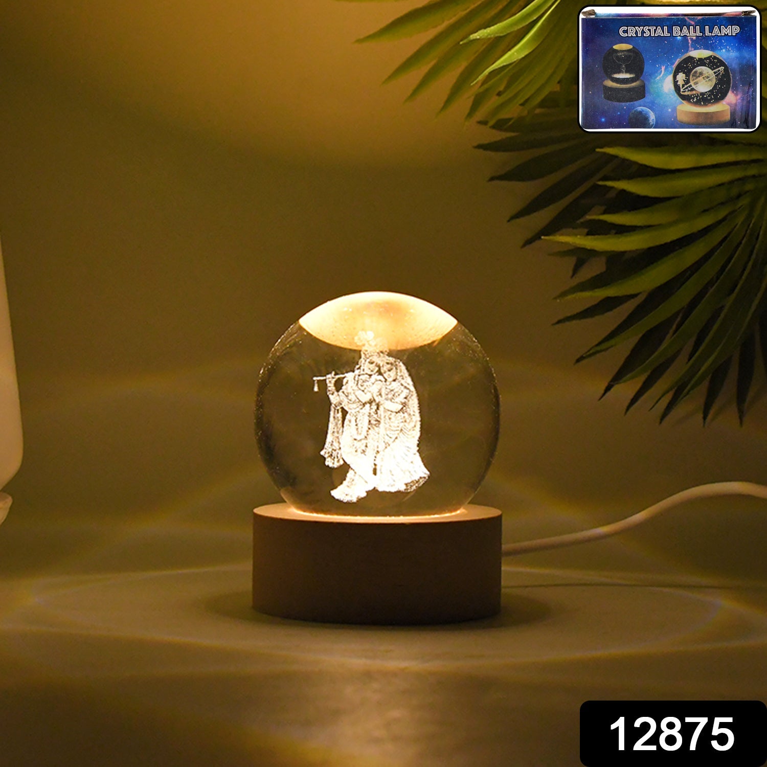 Radha Krishna 3D Crystal Lamp – Spiritual Home Decor | Secondary image