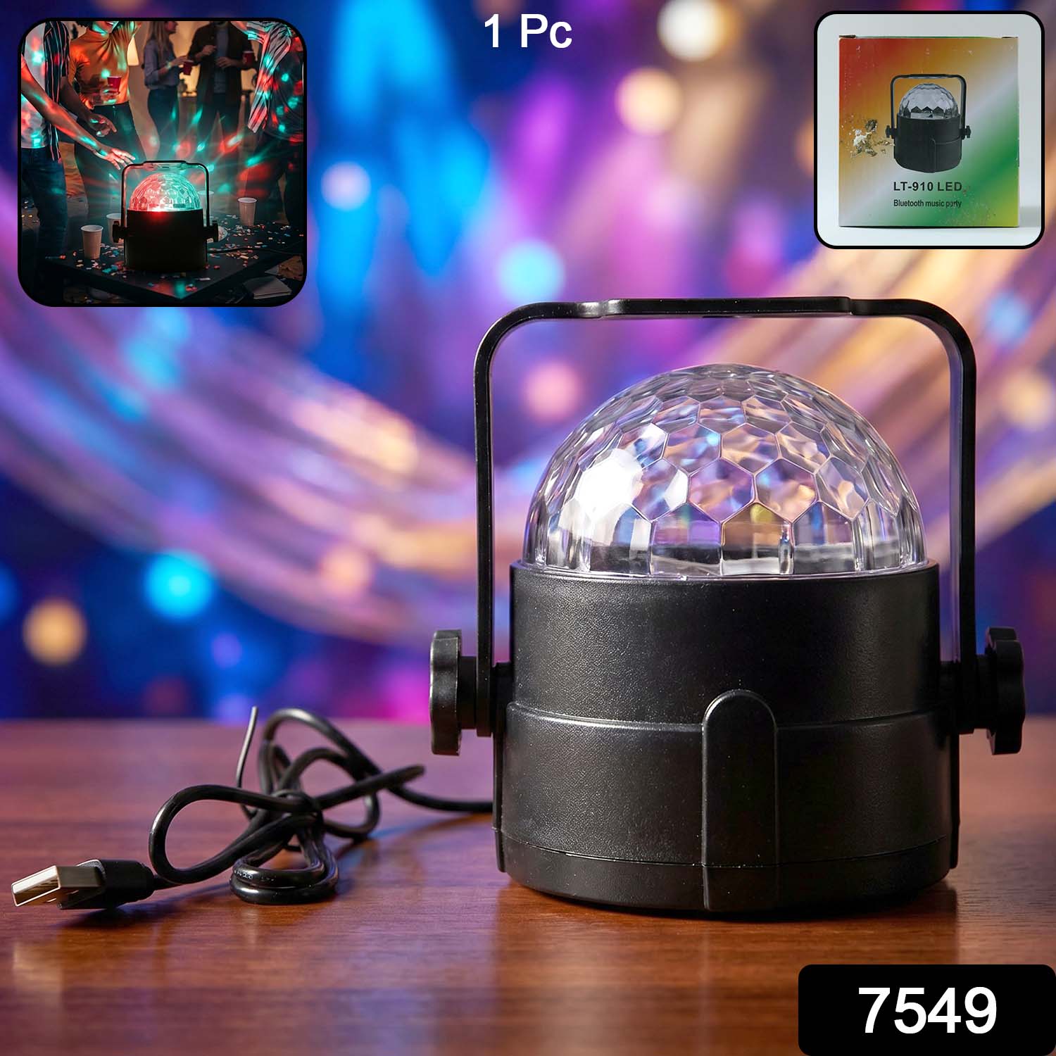 LED Disco Light Projector – USB Party & Star Light | JubileeJoy Secondary image
