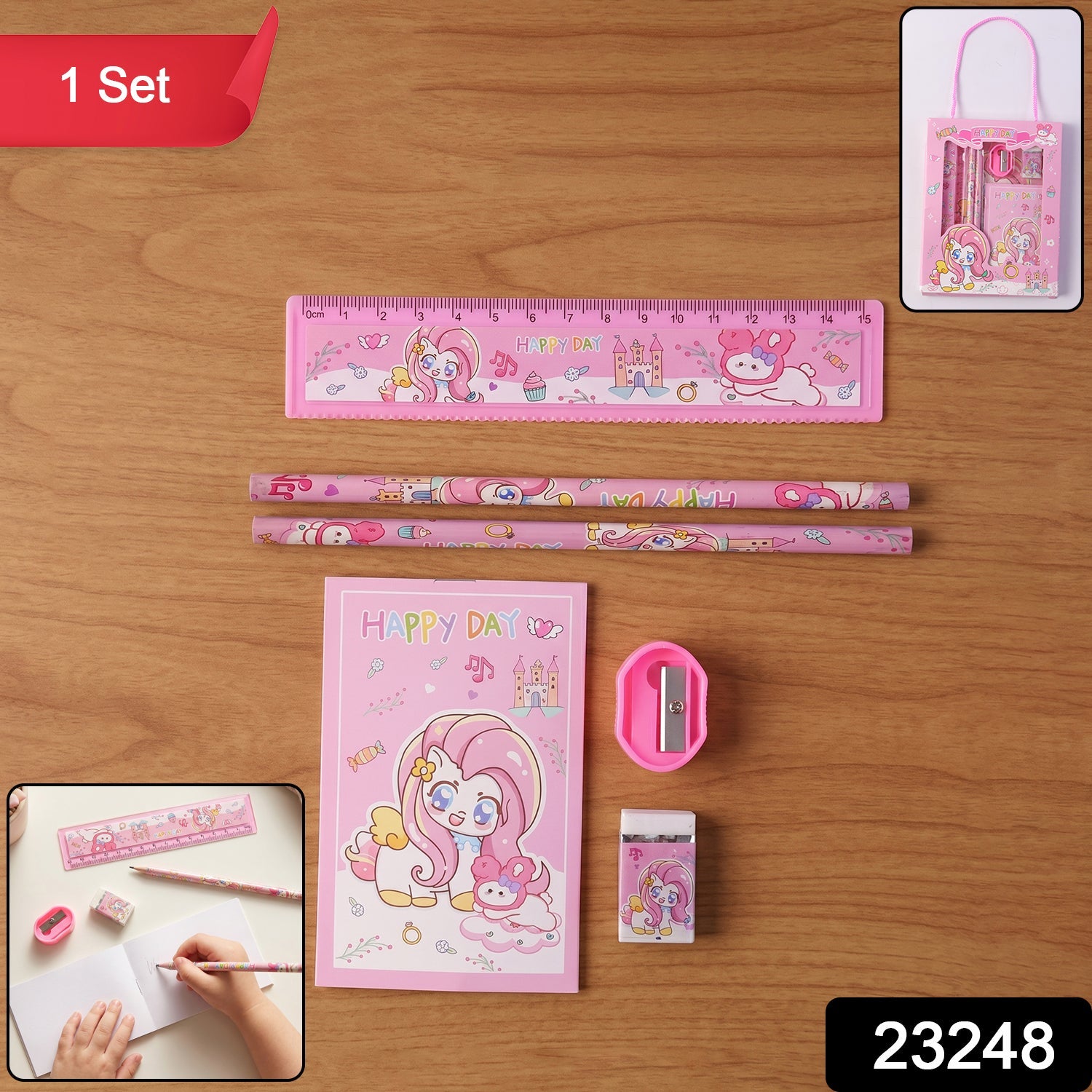 Cartoon Stationery Gift Set – Complete Kids School Supplies with Unicorn Design Secondary image