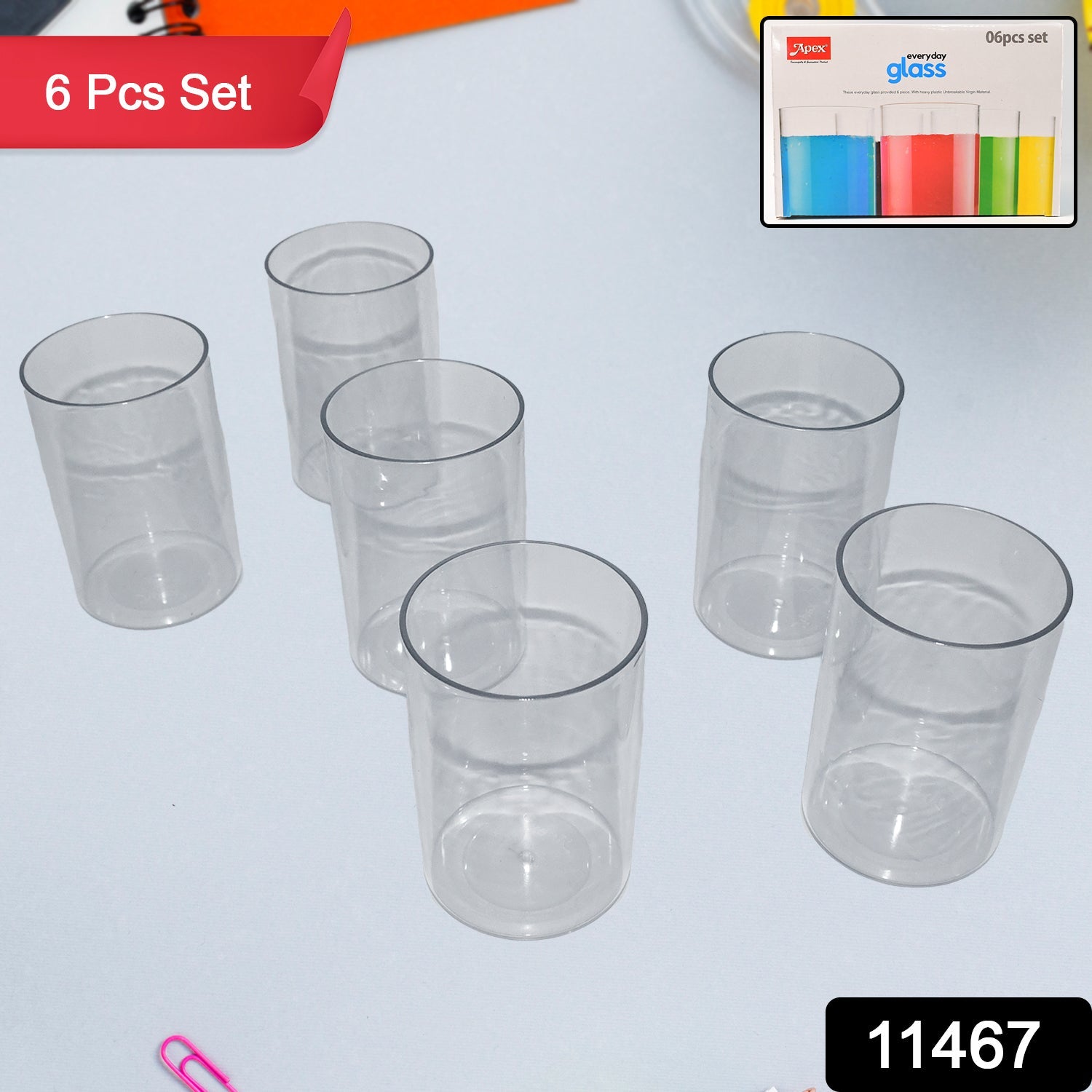 Durable Plastic Glass Set – 6 Lightweight, Unbreakable Tumblers Secondary image