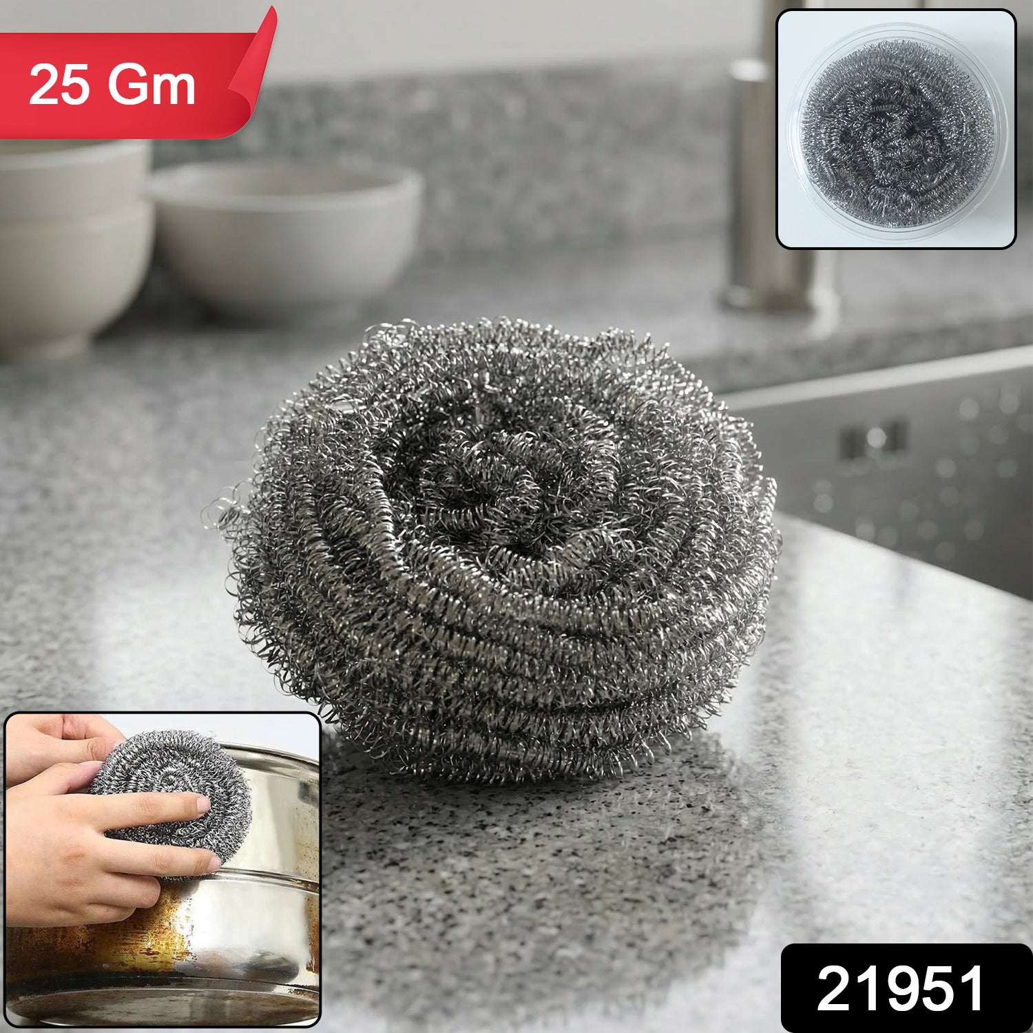Stainless Steel Scrubber – Heavy Duty Kitchen Cleaning Tool Secondary image