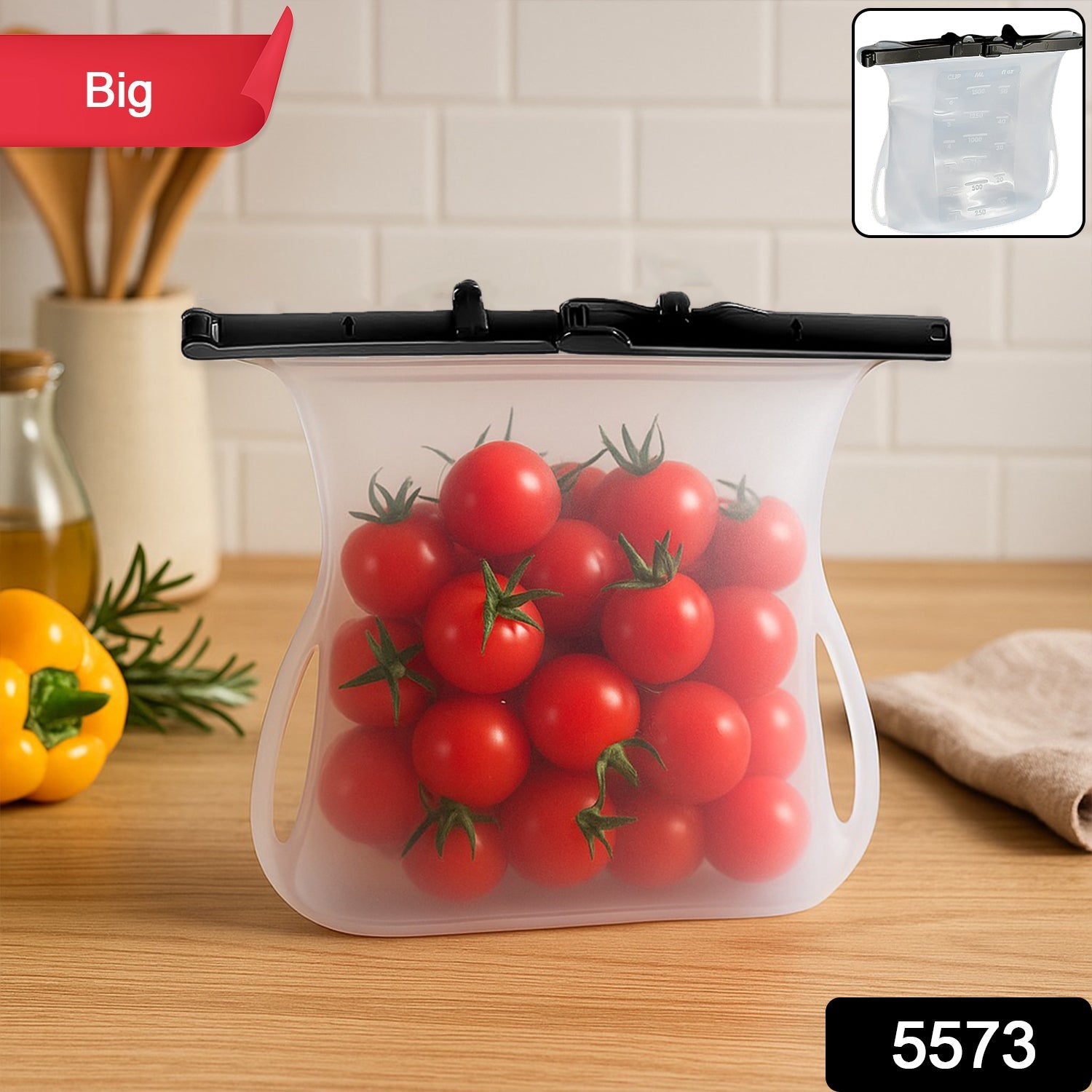 Reusable Silicone Food Storage Bag – Leakproof Flat Bottom | Tidy Table Secondary image