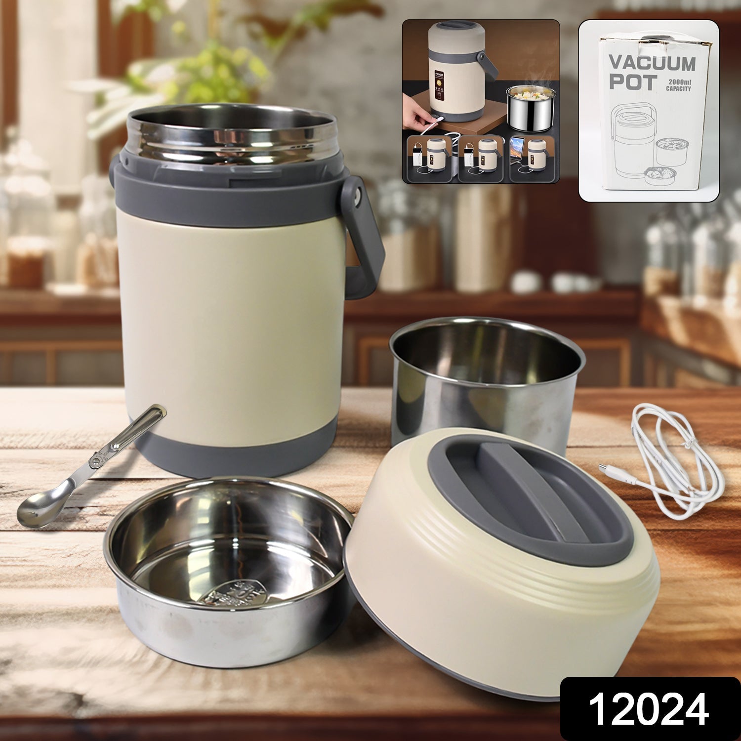 Electric Heated Lunch Box – 2L Stainless Steel | Lunchie Bunchie Secondary image