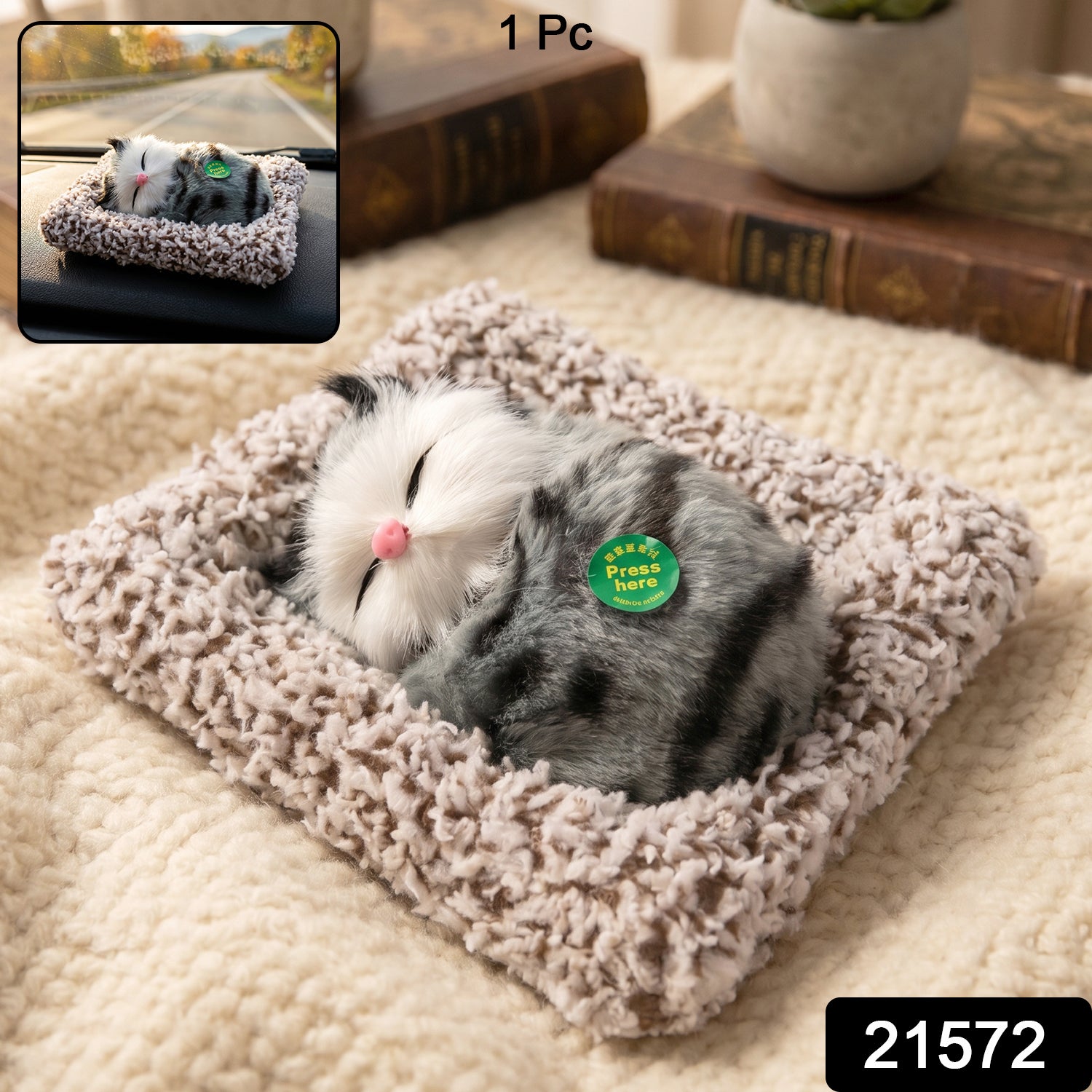 Cute Plush Cat Showpiece – Perfect for Car & Home Decor Secondary image