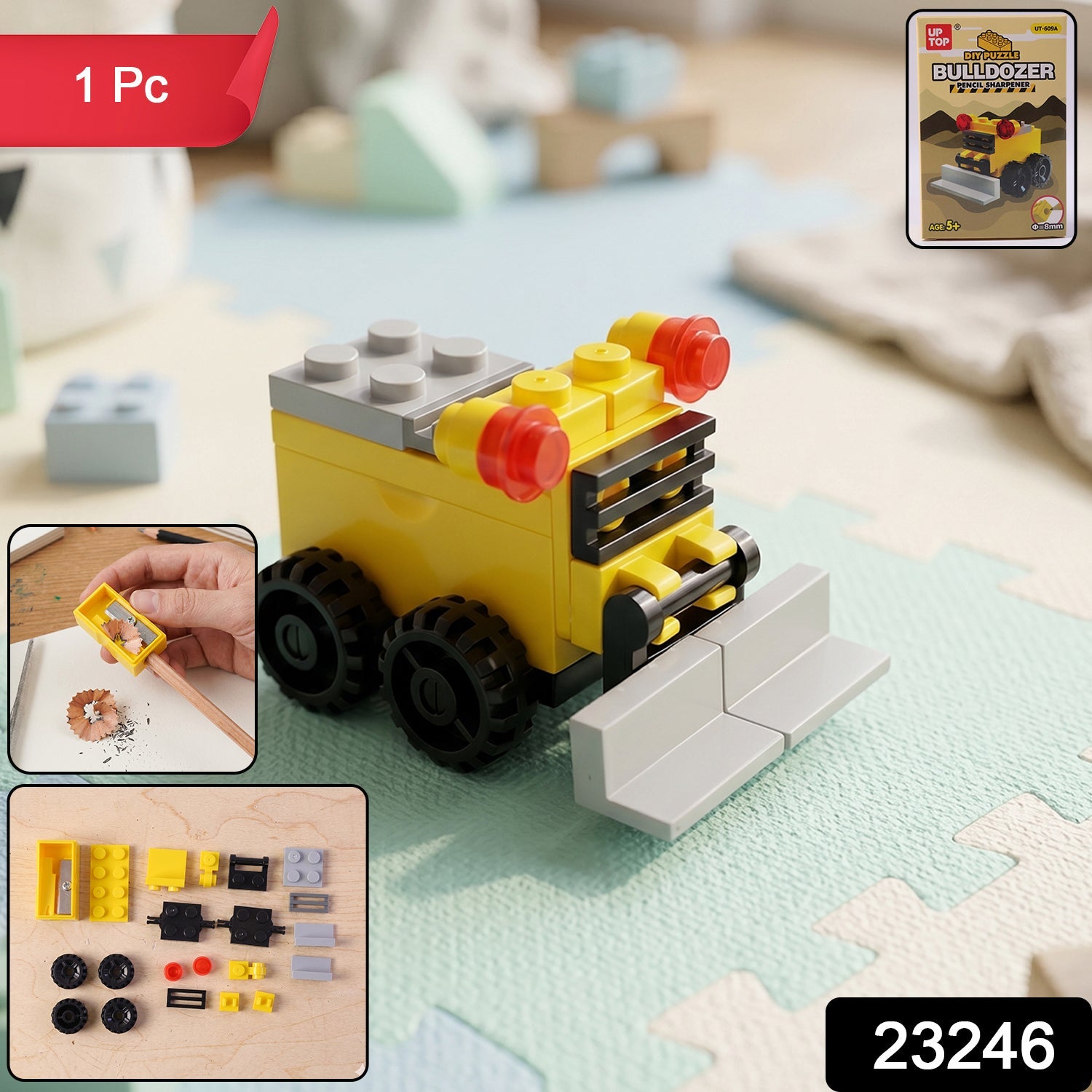 Cute Bulldozer Pencil Sharpener Toy – Fun & Durable Desk Accessory Secondary image