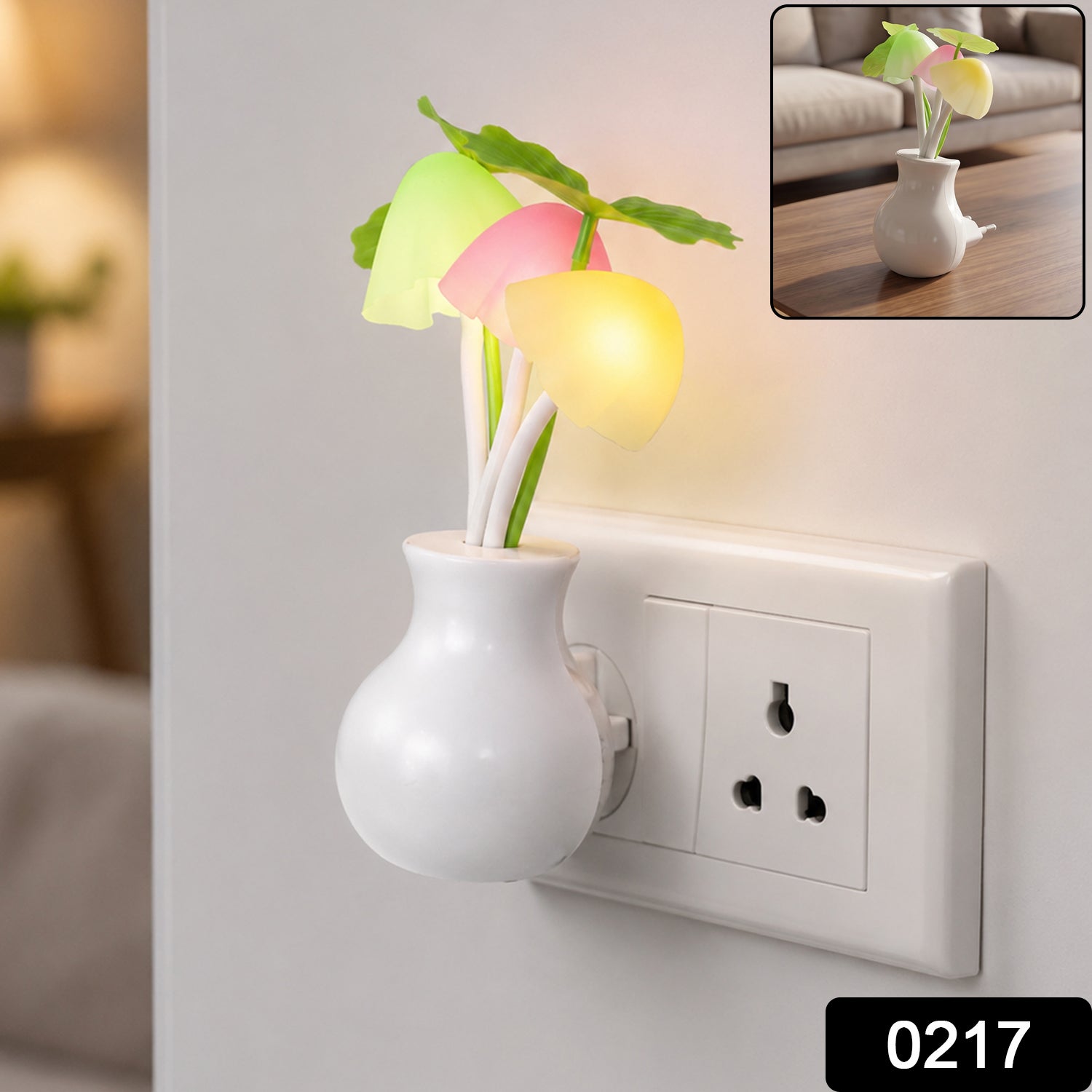 Mushroom Night Light – Auto Sensor Multicolor LED Lamp | Indo Glow Secondary image