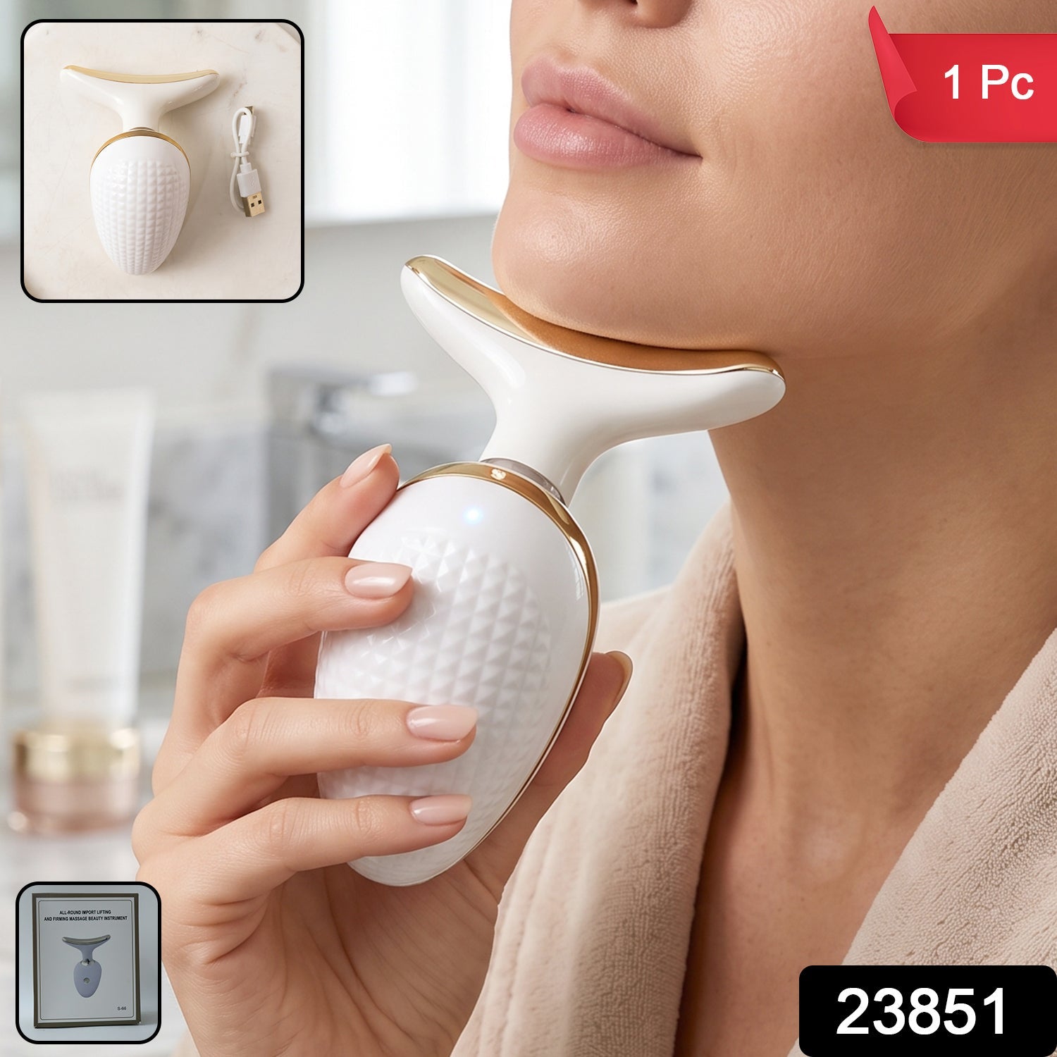 Electric Neck and Face Massager Lifting Firming Skin Care Beauty De... Secondary image