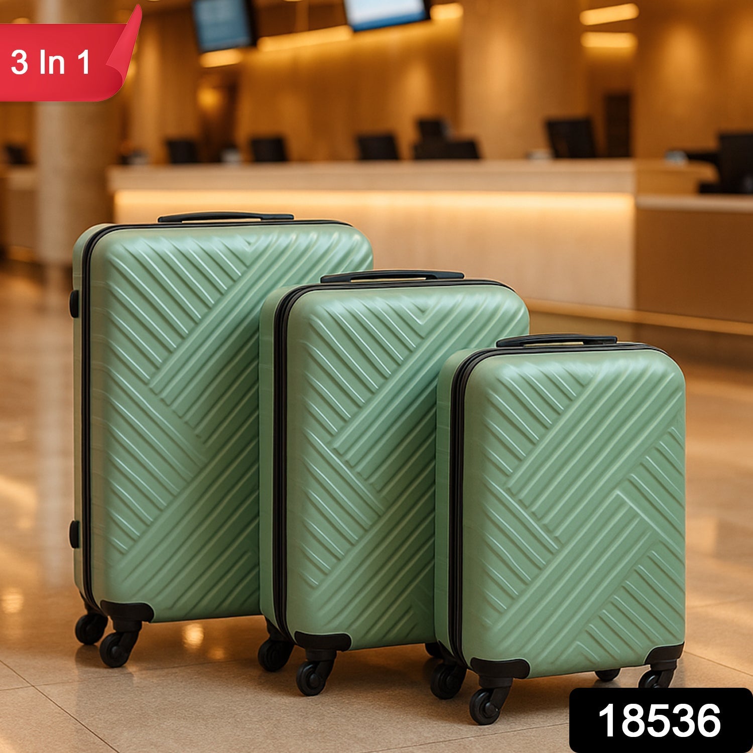 3-in-1 Luggage Set – Expandable ABS Travel Suitcases | Trekola Secondary image