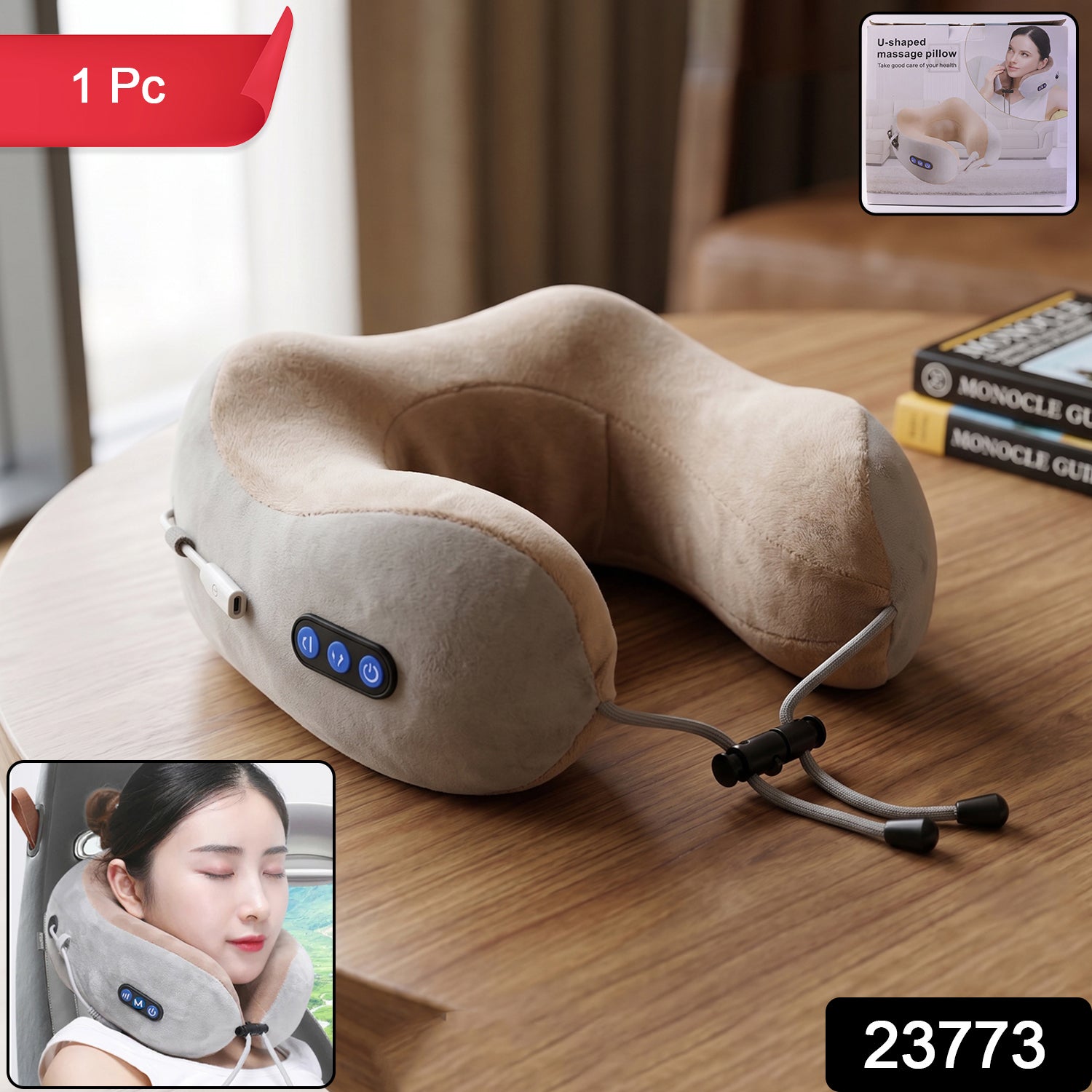 U-Shaped Electric Neck Massage Pillow – Cordless & Rechargeable Secondary image