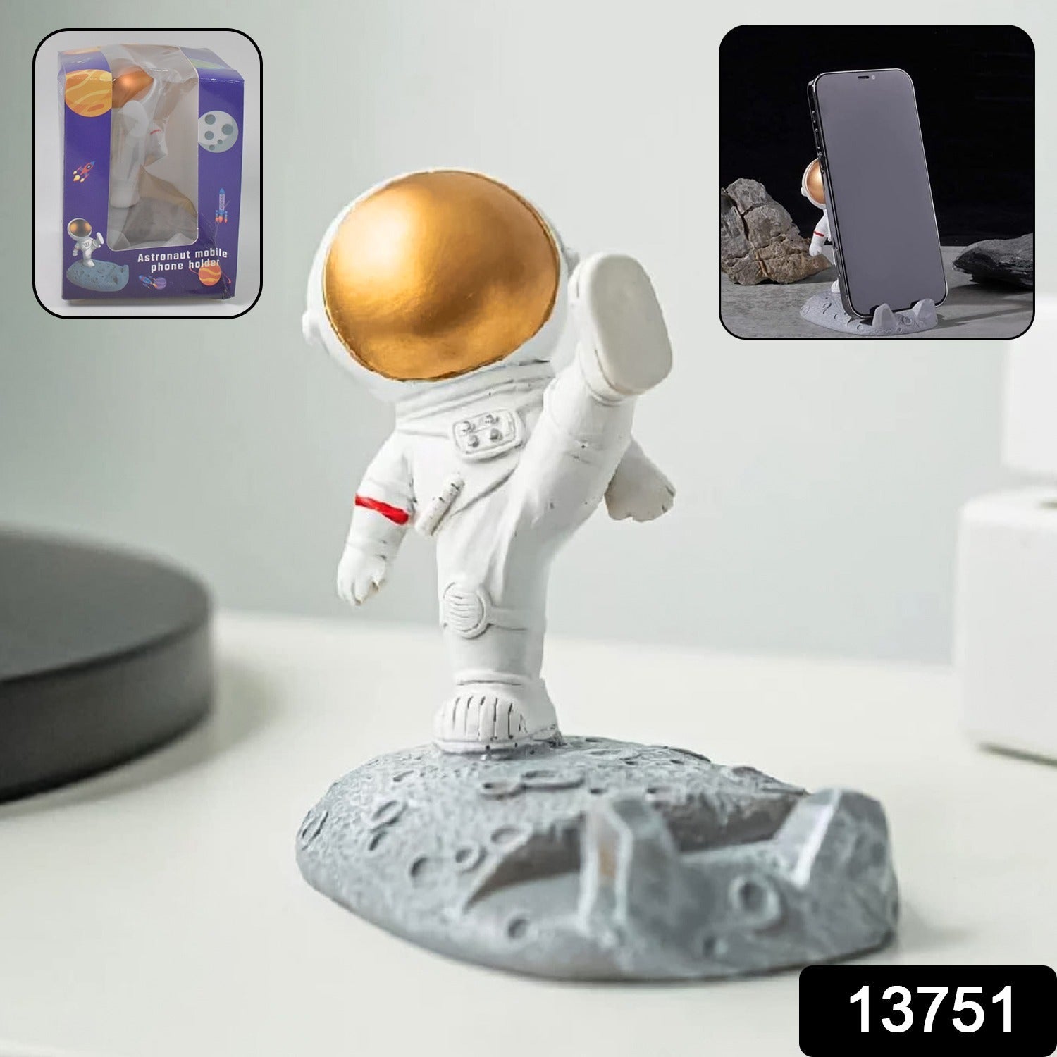 Astronaut Phone Holder – 3D Spaceman Design, Resin | PHOBIA Secondary image