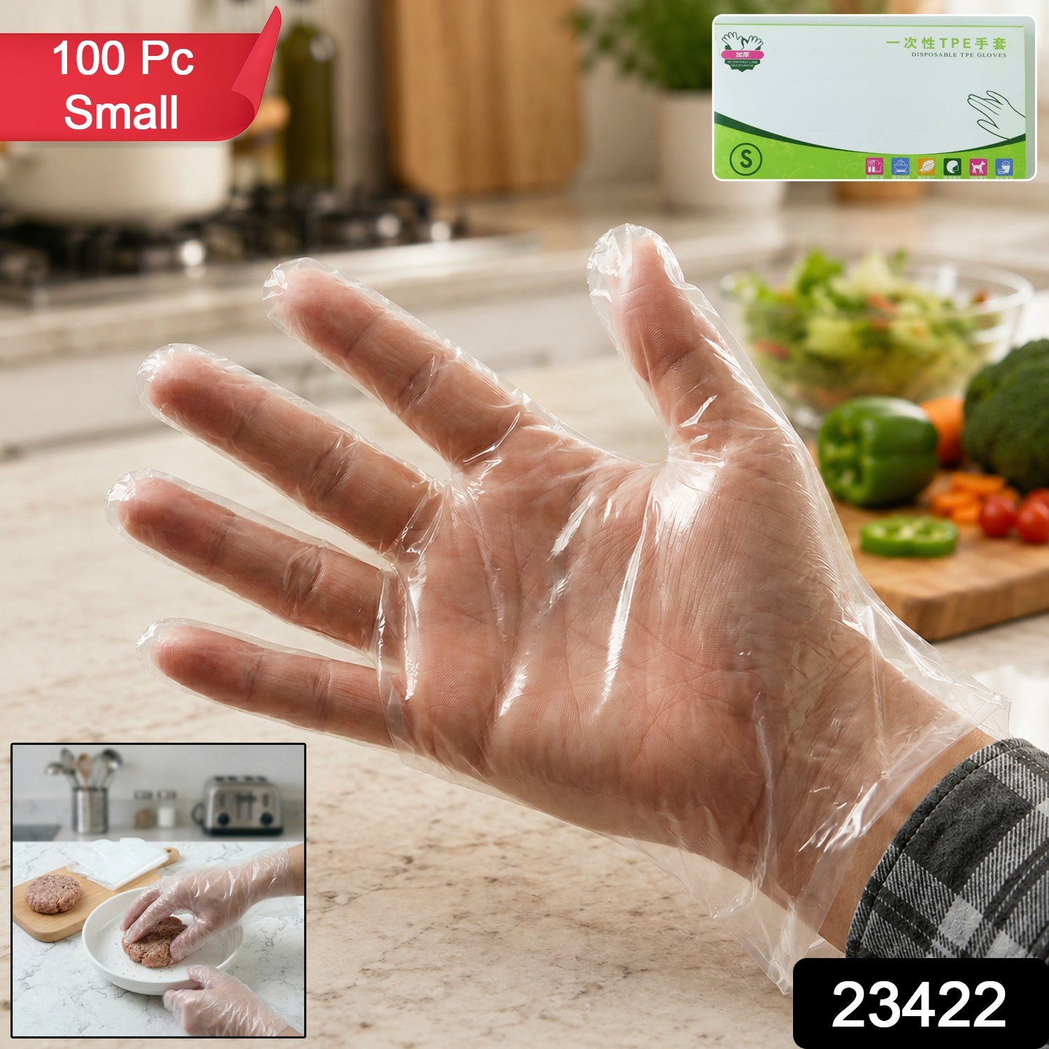 Disposable Plastic Gloves – Hygienic & Practical for Home & Commercial Use Secondary image