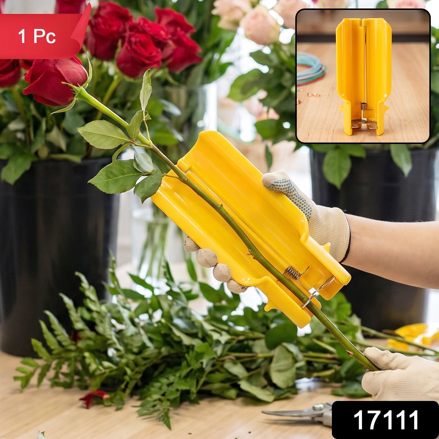Rose Thorn Stripper Tool, Plastic Flower Stem Leaf Remover for Florists (1 Pc) Secondary image