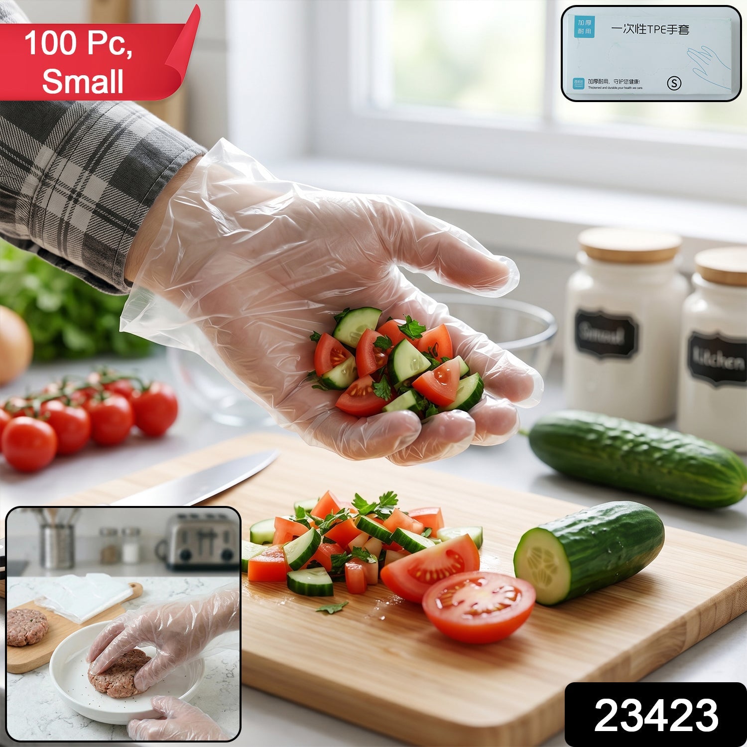 Disposable Plastic Gloves – Hygienic & Convenient for Food & Cleaning Secondary image