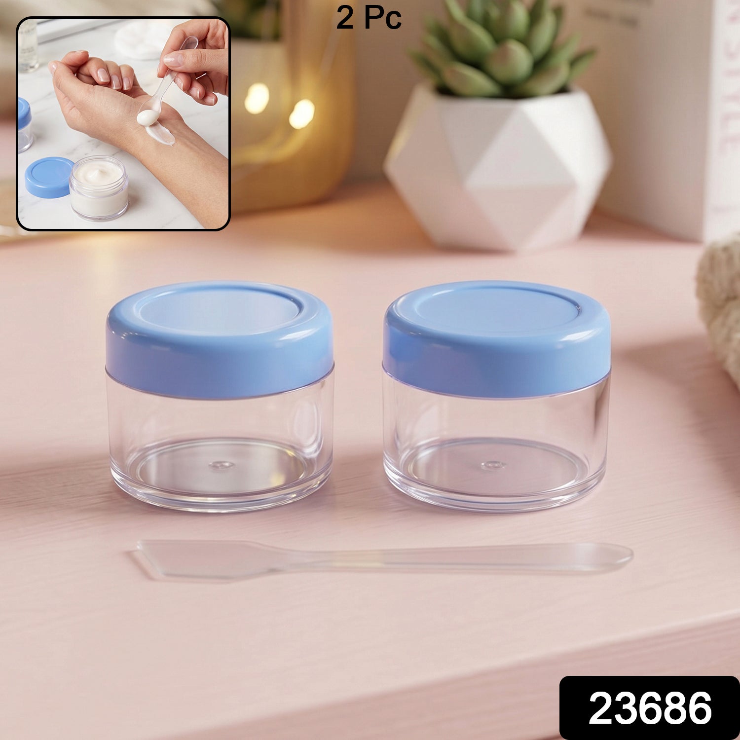 Plastic Cosmetic Jar Set – Refillable Travel Containers for Creams Secondary image