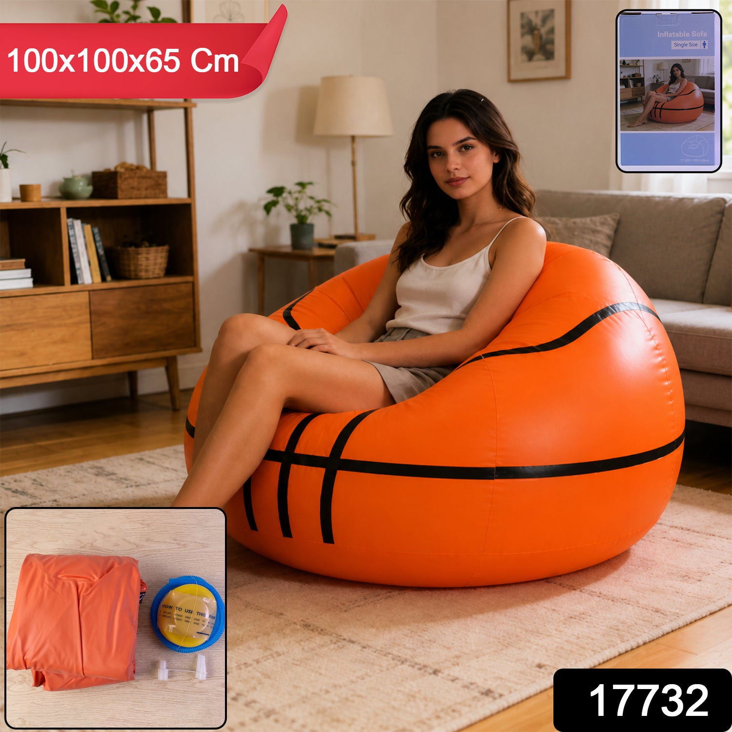 Inflatable Ball Sofa – Space-saving, fun lounge seat for kids & adults Secondary image