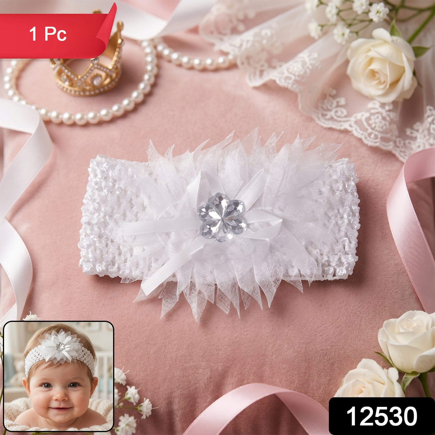 Baby Headband – Soft Elastic Floral Hair Accessory for Girls Secondary image