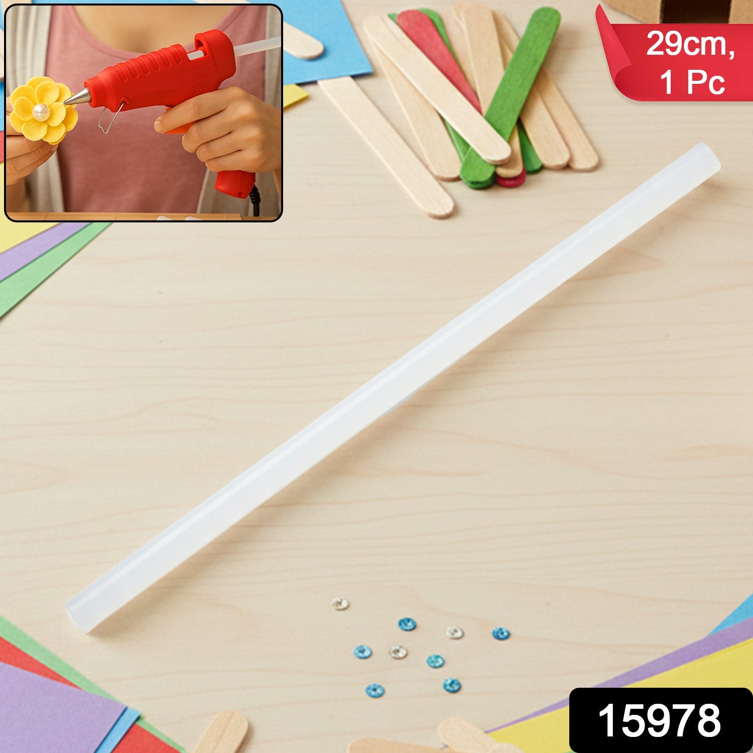 Extra Long Hot Melt Glue Stick – 29 cm Transparent Strong Bond Secondary image