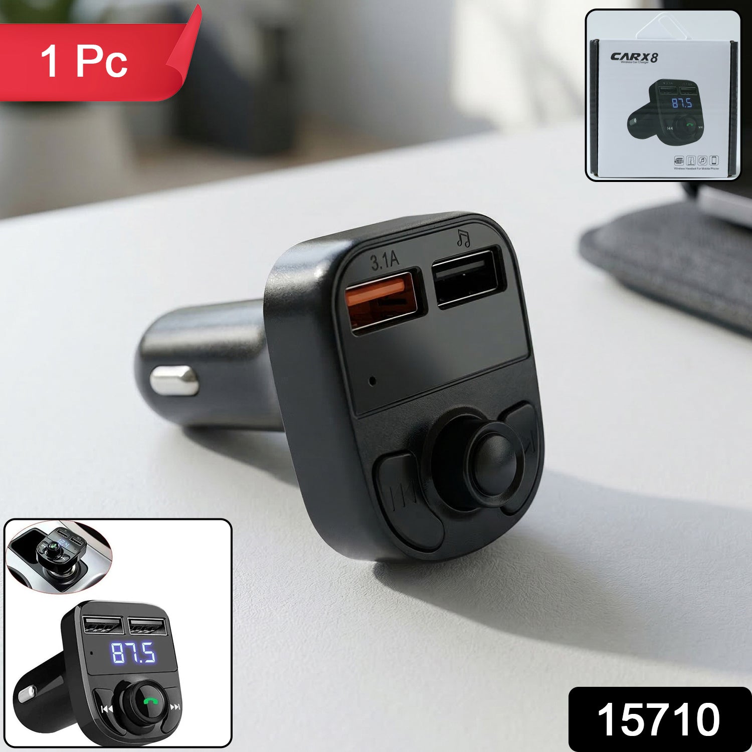 Wireless Car Charger – Dual USB Fast Charging & Handsfree Use Secondary image