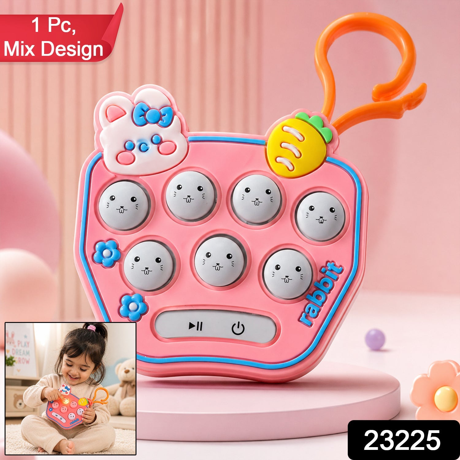 Cute Cartoon Music Push Button Toy Keychain – Light & Portable Fun Secondary image