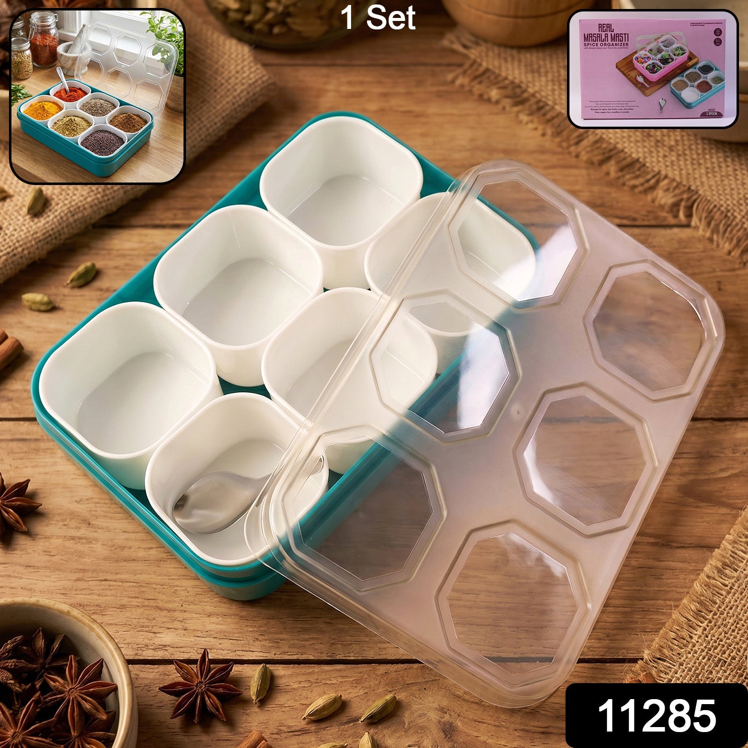 Spice Storage Box – 6 Compartments for Easy Kitchen Organization Secondary image