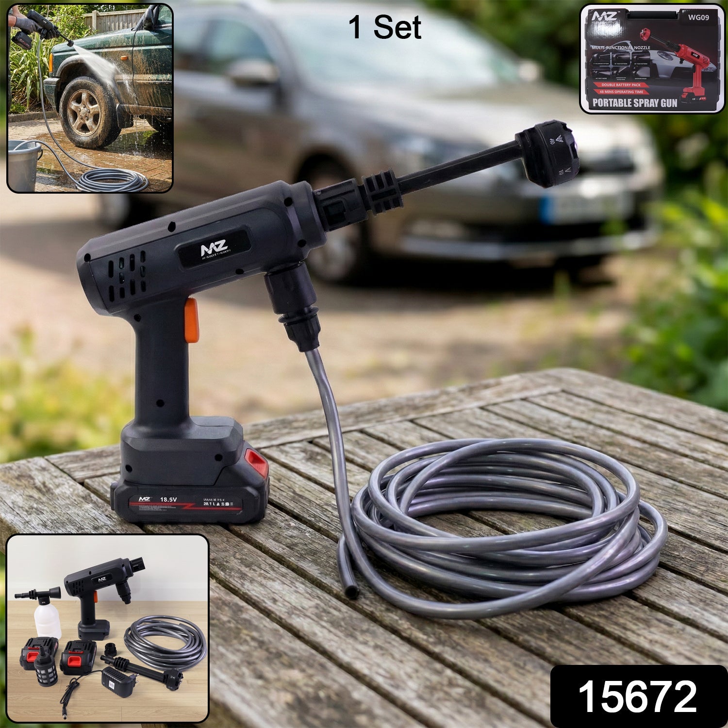 Rechargeable Cordless High-Pressure Spray Gun – Portable Cleaning Secondary image