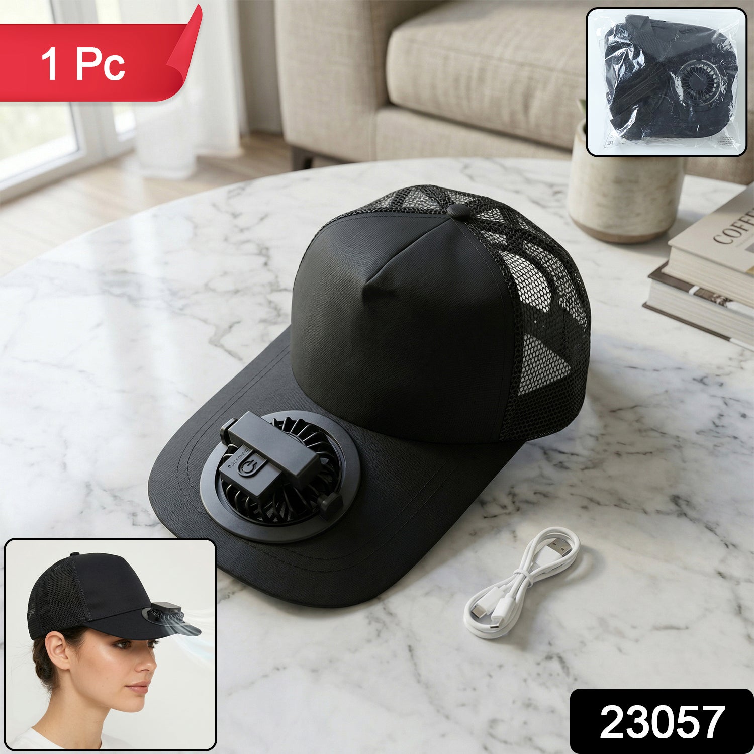 Portable USB Cooling Cap – Personal Airflow System for Summer Secondary image