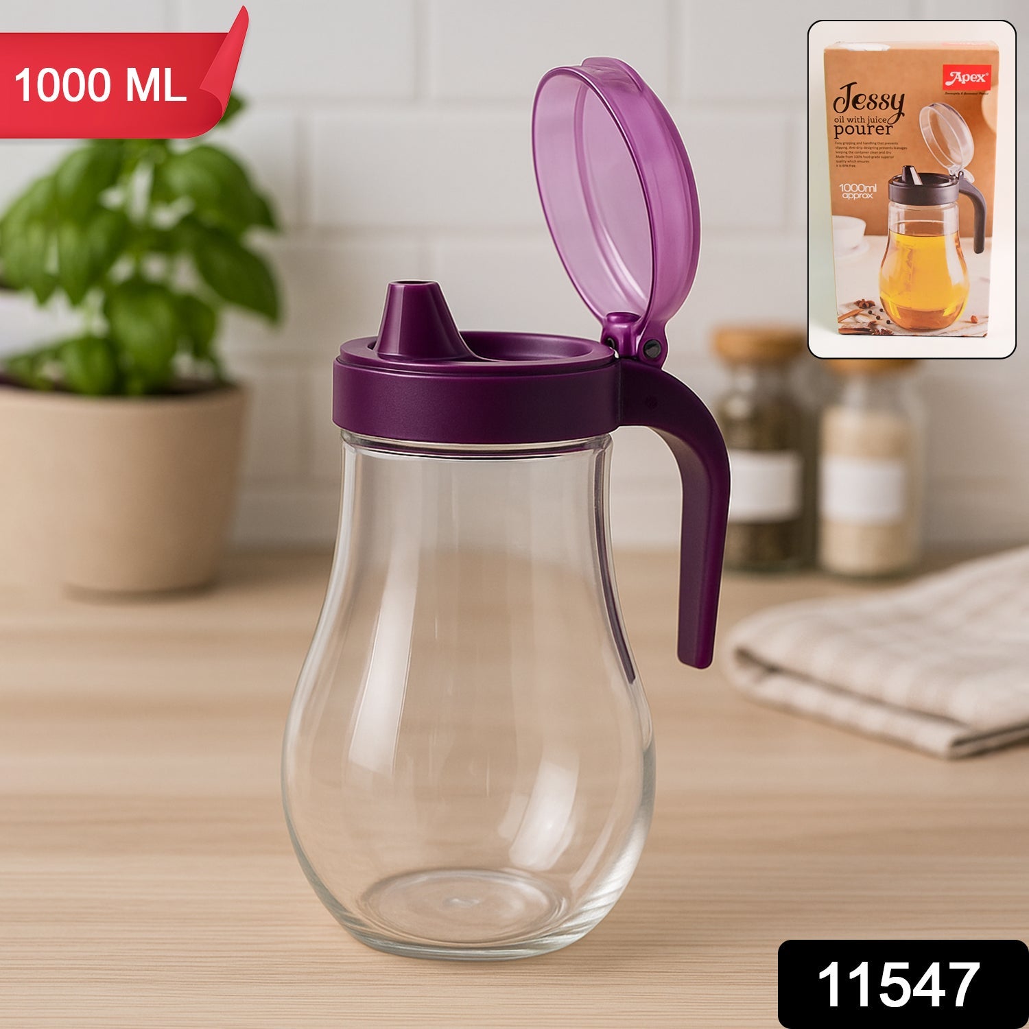 Oil and Juice Pourer Bottle – 1000ml Leakproof Dispenser Secondary image