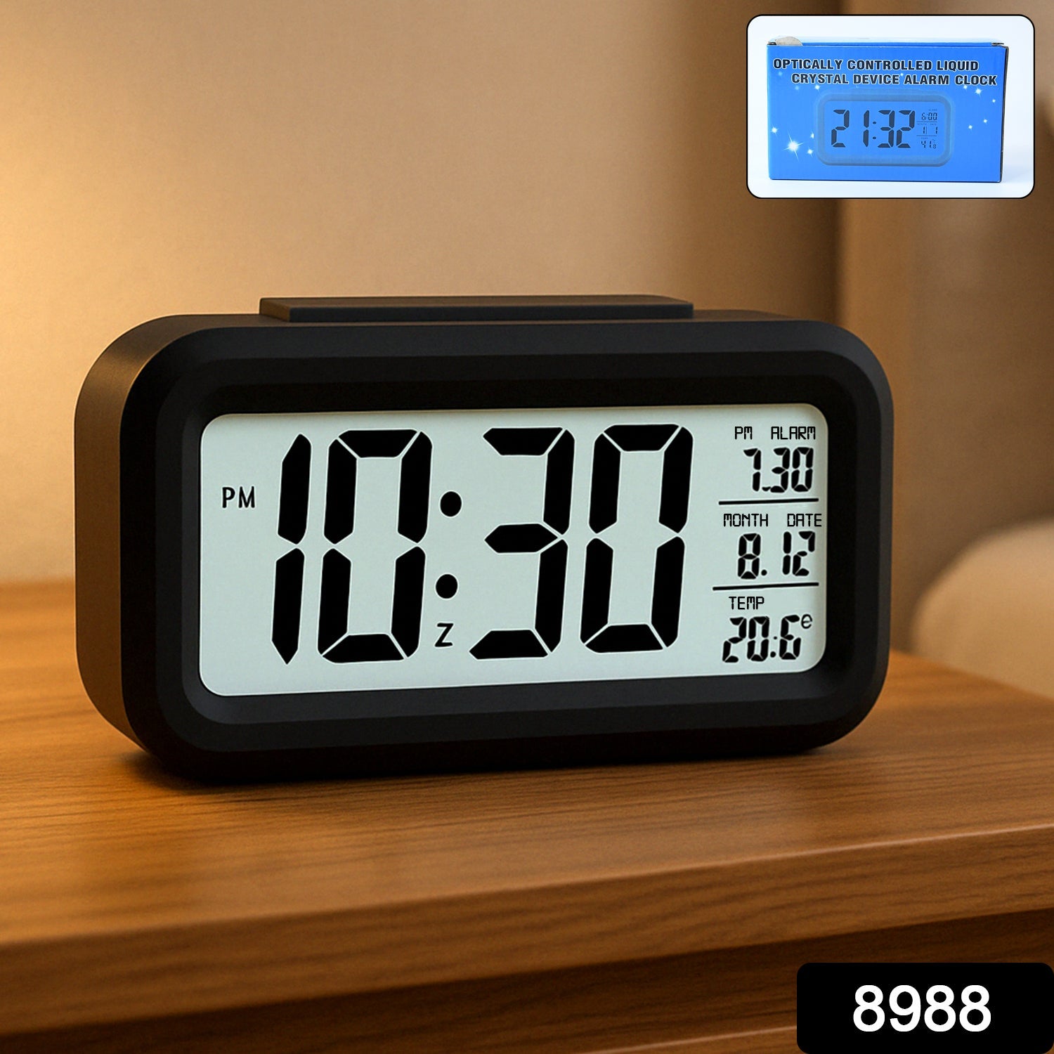 Digital LCD Alarm Clock – Backlit Display with Time & Temperature Secondary image