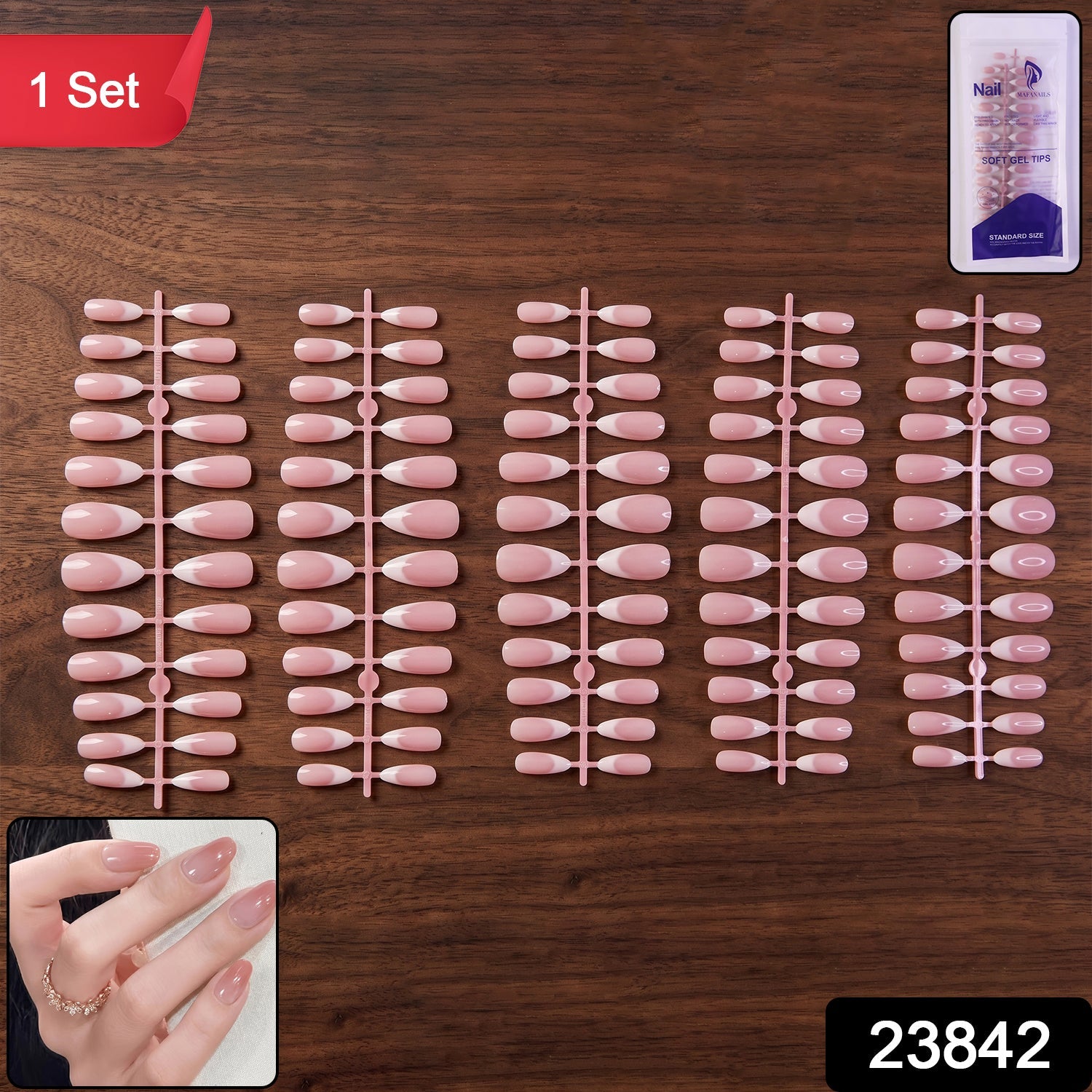 Artificial Nail Tips Set – Elegant French Manicure at Home Secondary image