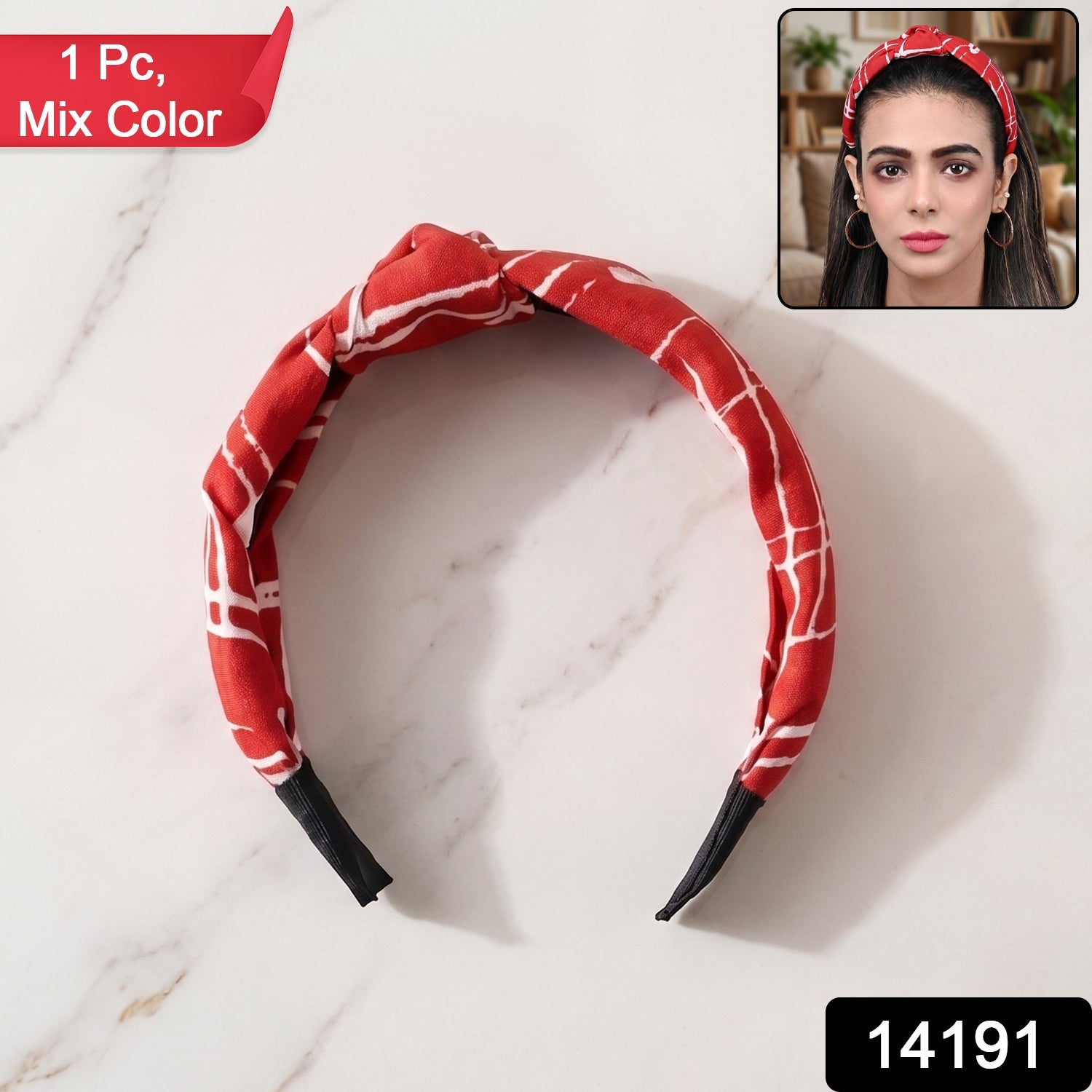 Printed Knot Hairband – Stylish & Comfortable for Women Secondary image