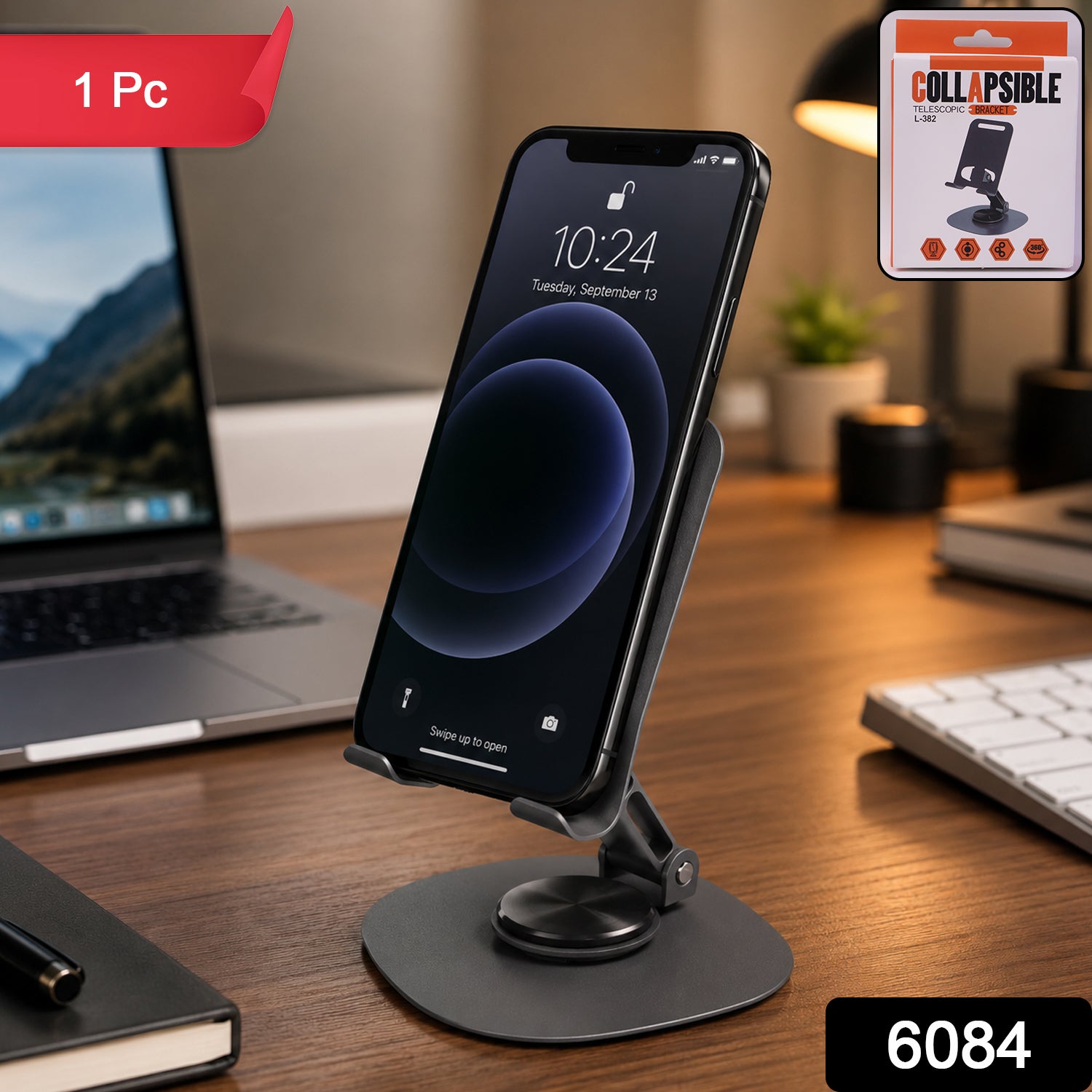Foldable Mobile Stand – 360° Rotatable & Portable Metal Holder Secondary image