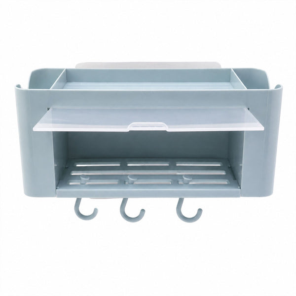 Versatile wall mounted storage organizer shelf on a clean white background