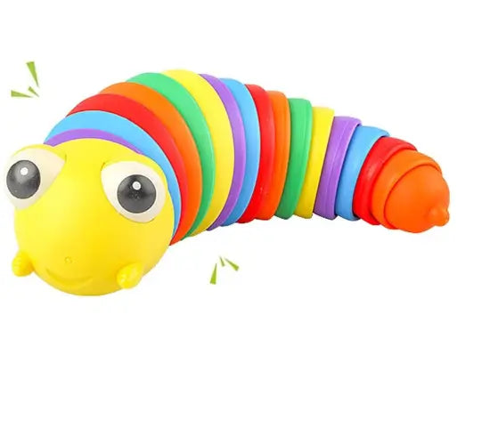 Colorful Finger Slug Toy – Multicolor Stretchable Caterpillar Fidget Toy for Kids