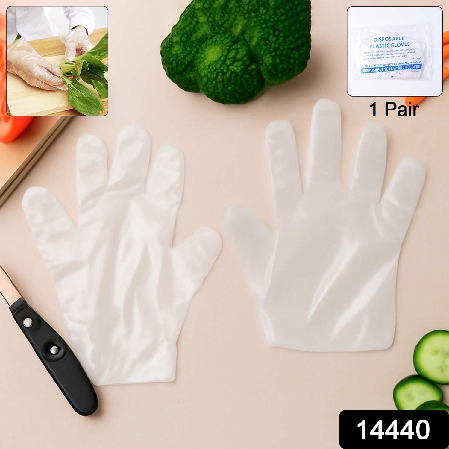 Disposable Eco-Friendly Kitchen Gloves – Free Size 100 Pc Pack Secondary image