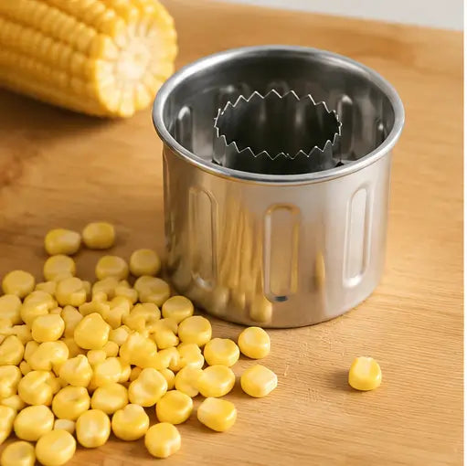 Smartclick Corn Cutter – Stainless Steel Corn Kernel Stripper with Hand Protector 2 pcs