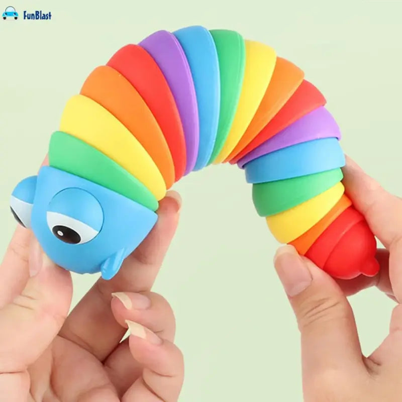 Colorful Finger Slug Toy – Multicolor Stretchable Caterpillar Fidget Toy for Kids