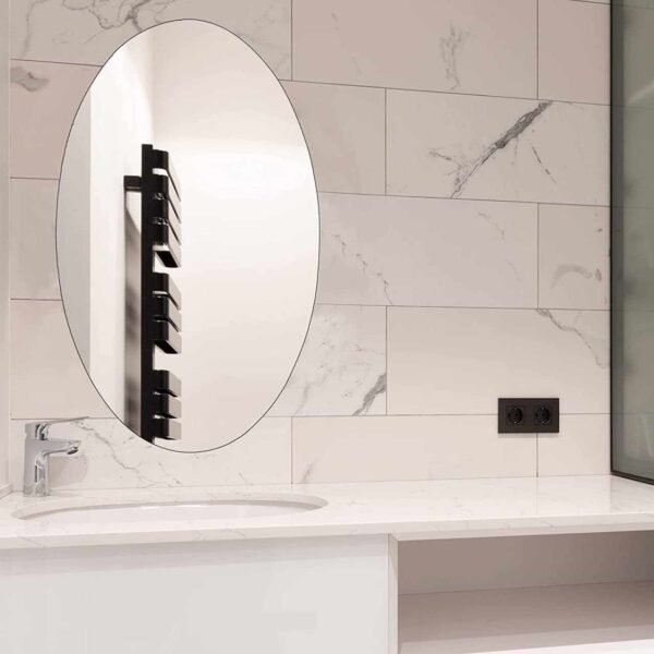 Unbreakable Plastic Sheet New Oval Shape Wall Sticker Mirror for Bathroom Secondary image