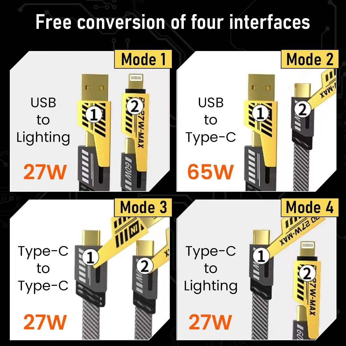 USB C Cable Lightning Cable 4 in 1 Secondary image