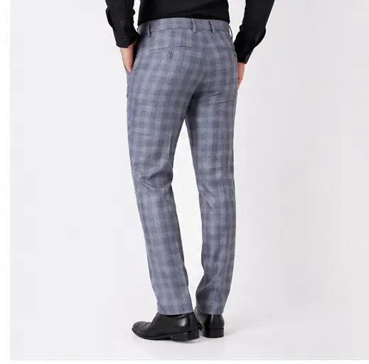 Men's Checked Trousers – Slim Fit Polycotton Pants for Casual, Office & Party Wear